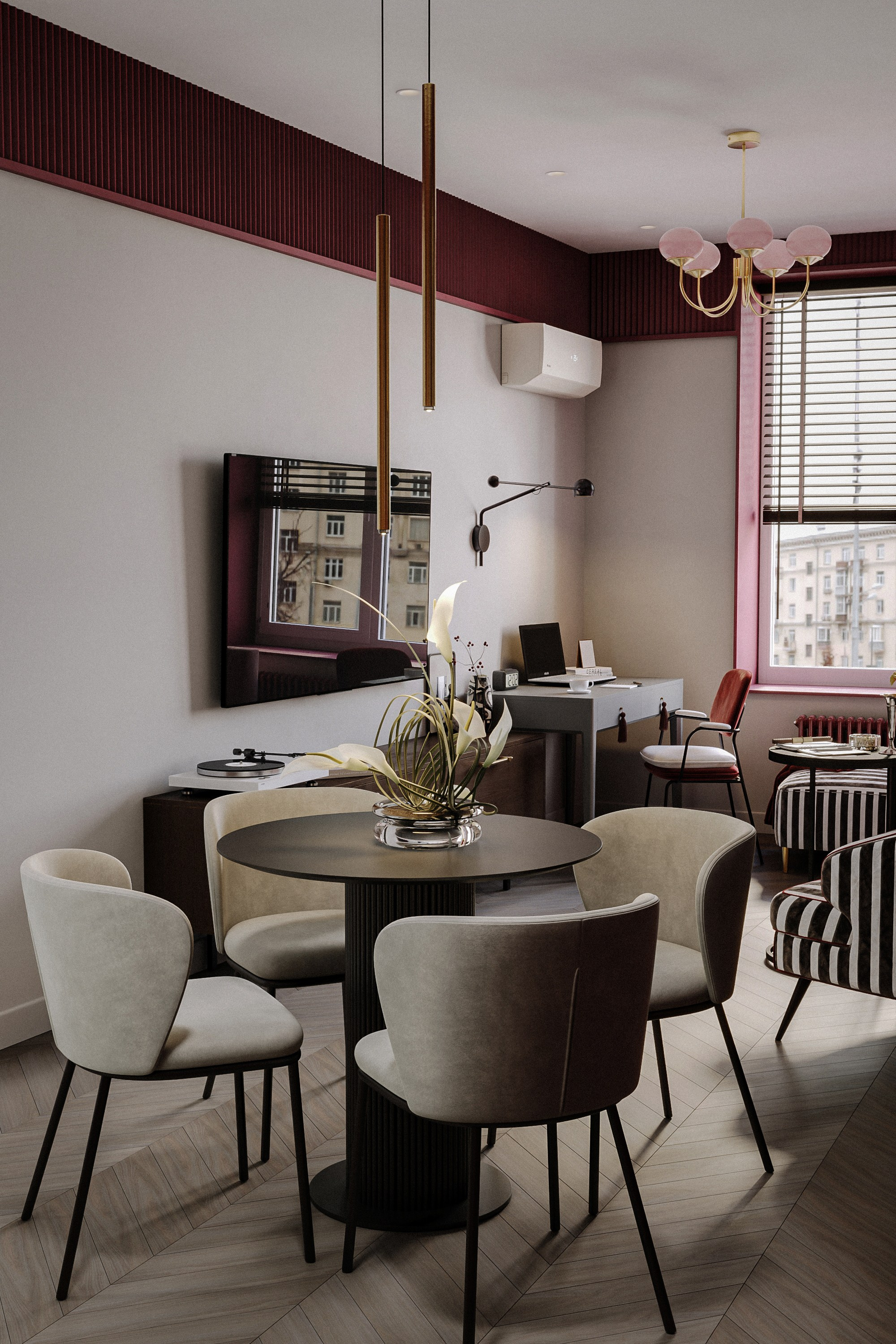 Яркая квартира. Stone Alina Интерьерная визуализация