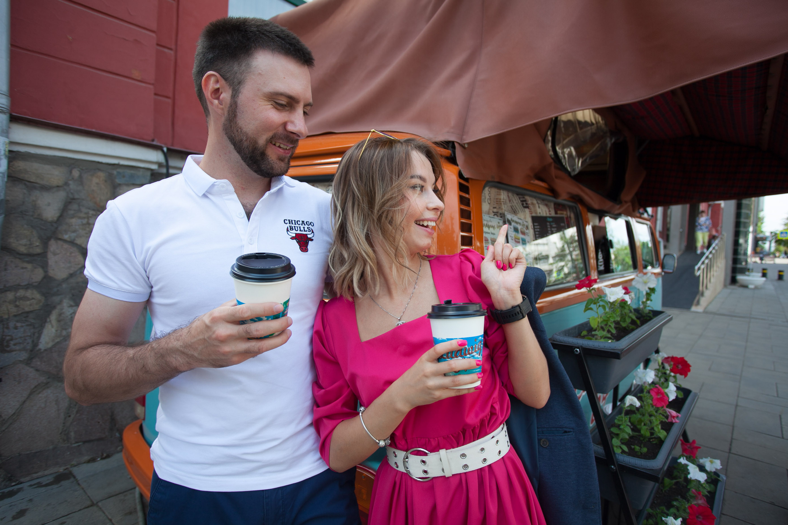 кофе красивая пара фотосессия