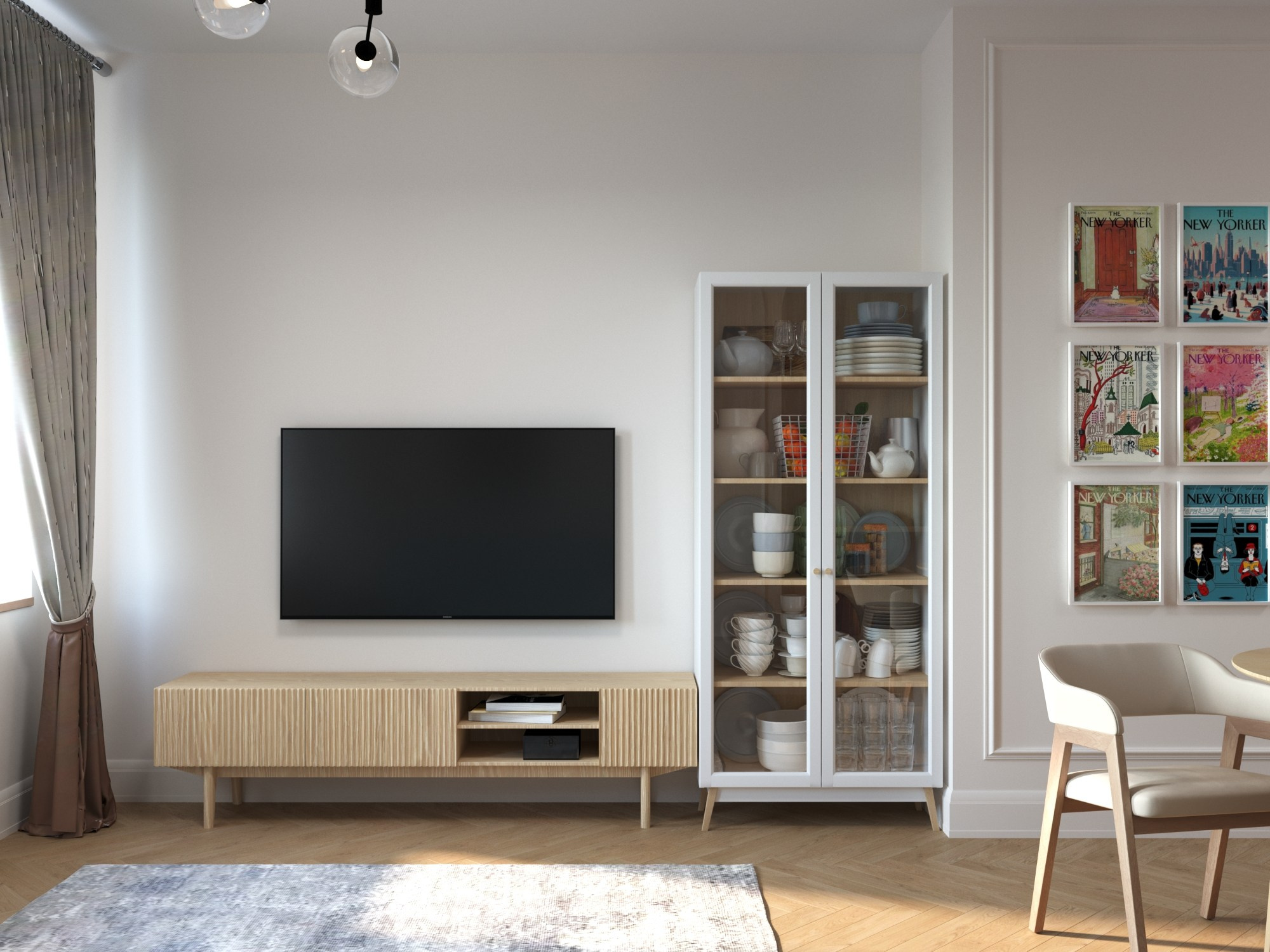 «Яркая классика», 41кв.м. Дизайнер интерьеров Olala interior design