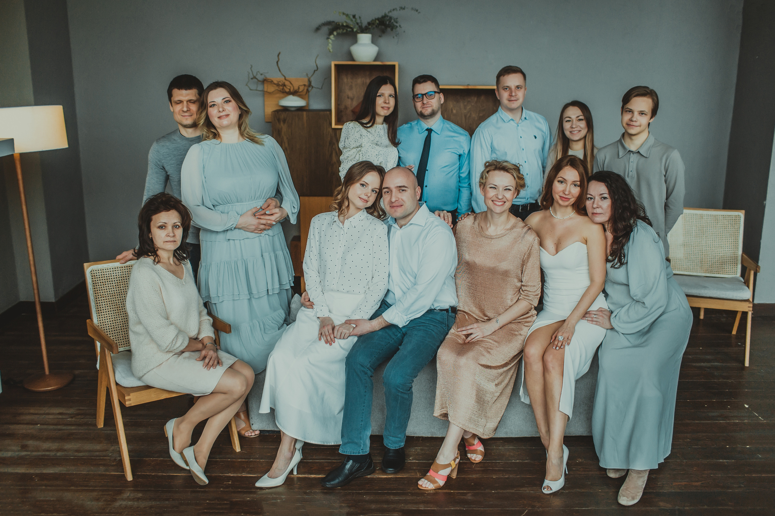 Студийная фотосессия для большой семьи на 20 человек. Детский, свадебный и семейный фотограф Юлия Курбатова, Санкт-Петербург
