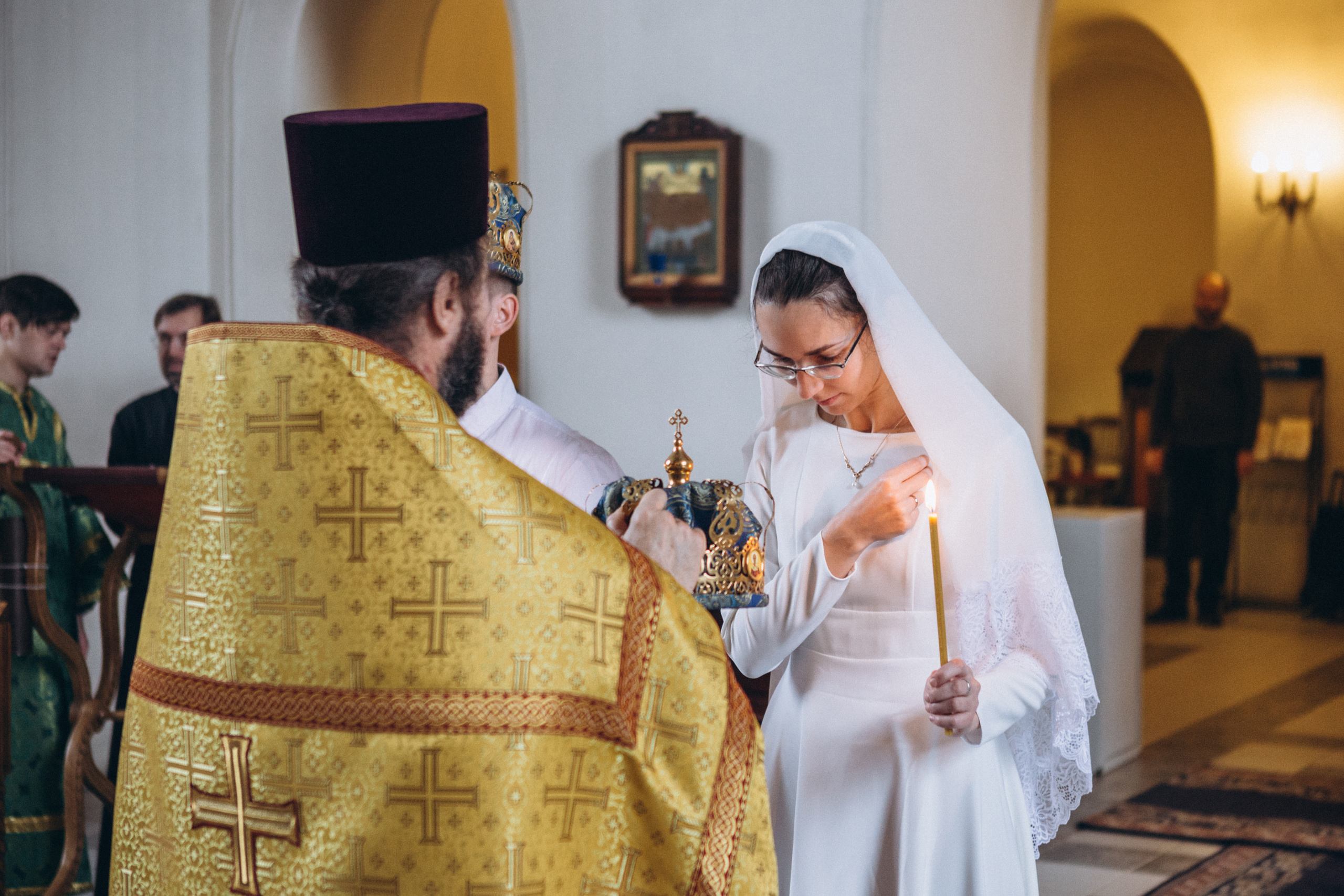 Венчание в Церкви Иконы Божией Матери Казанская на Валаамском подворье. Свадебный и семейный фотограф в Санкт-Петербурге Яцына Юрий. Видеоопер