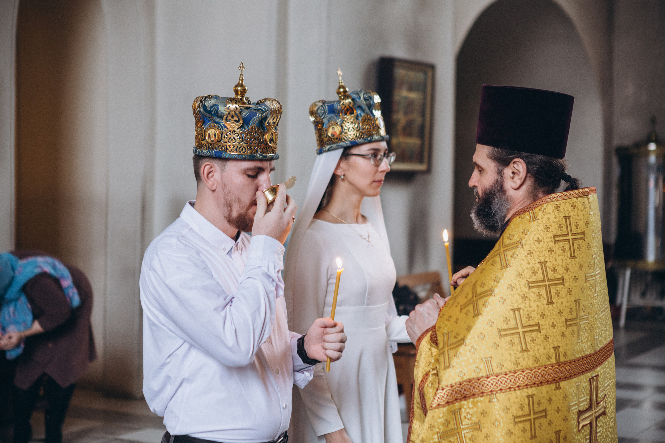 Венчание в Церкви Иконы Божией Матери Казанская на Валаамском подворье. Свадебный и семейный фотограф в Санкт-Петербурге Яцына Юрий. Видеоопер