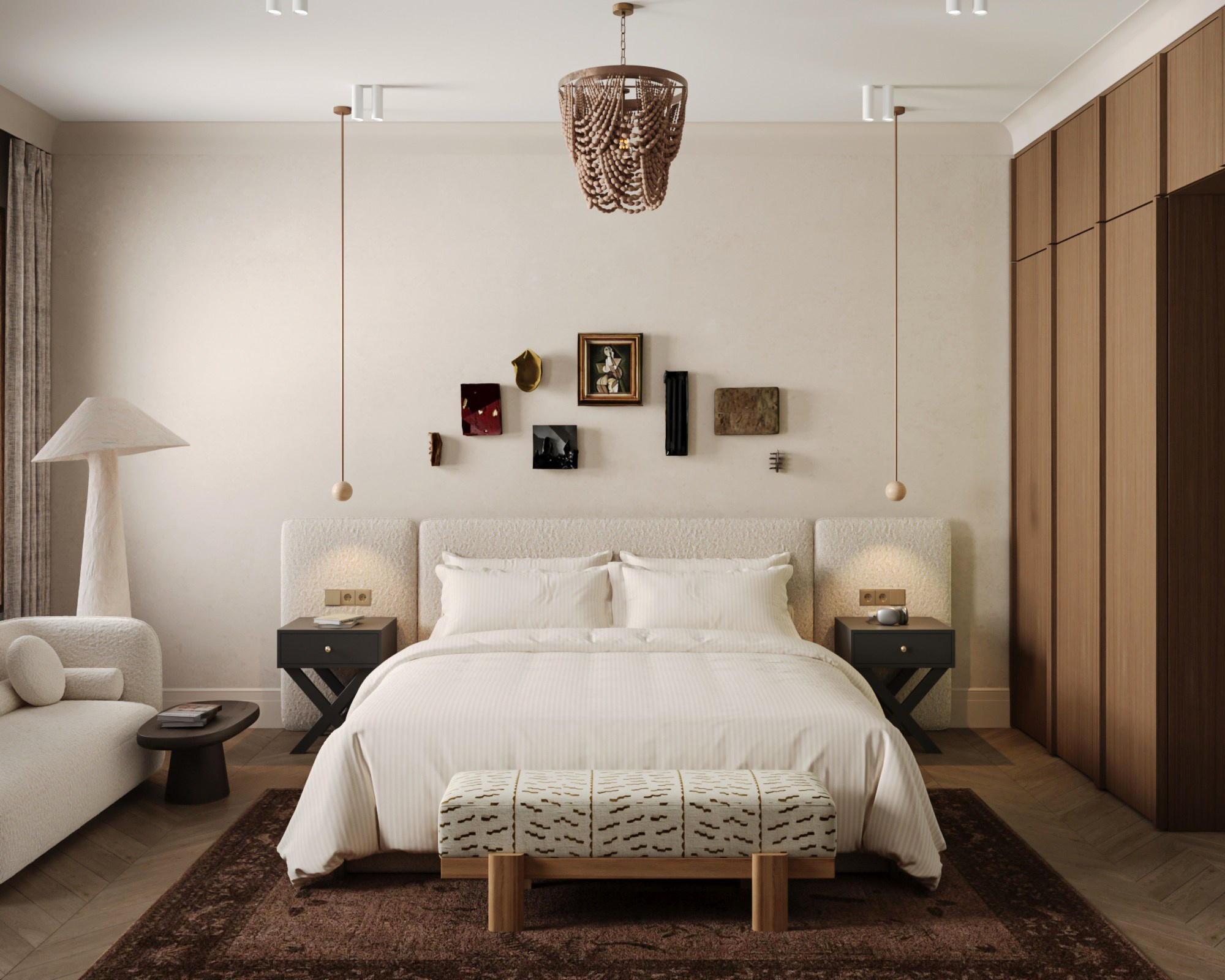 современный интерьер с винтажными элементами в квартире СПб