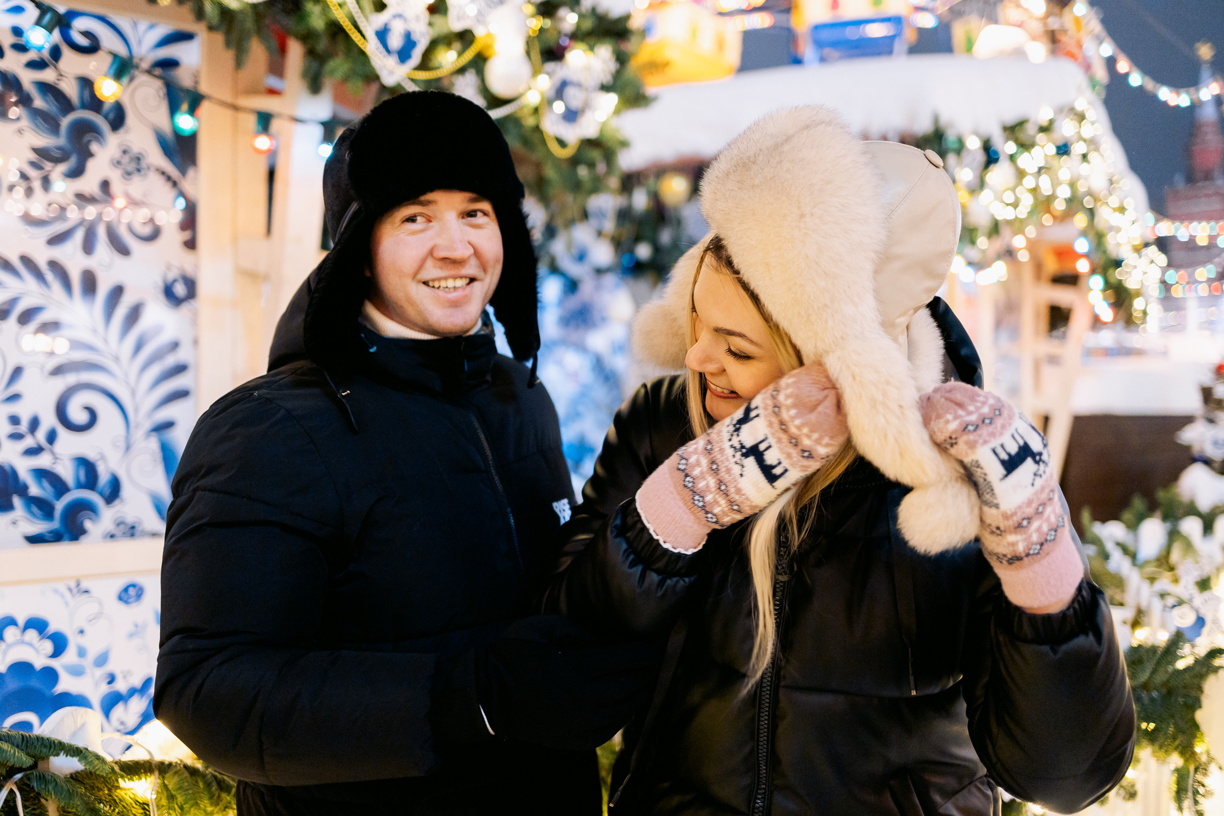 Семейная прогулка на Новогодней Ярмарке. Семейный Фотограф в Москве Евгения Симоненко