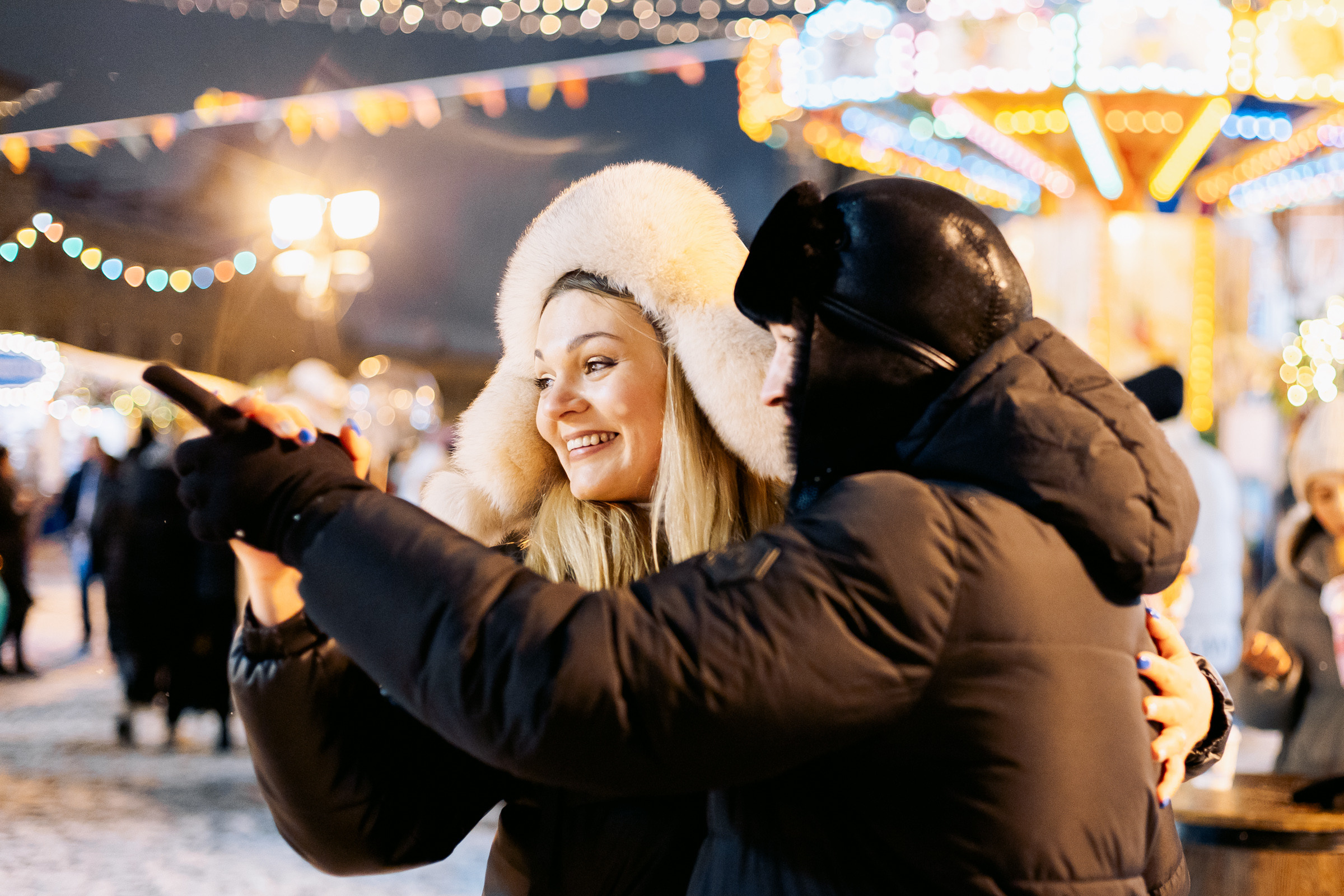 Семейная прогулка на Новогодней Ярмарке. Семейный Фотограф в Москве Евгения Симоненко