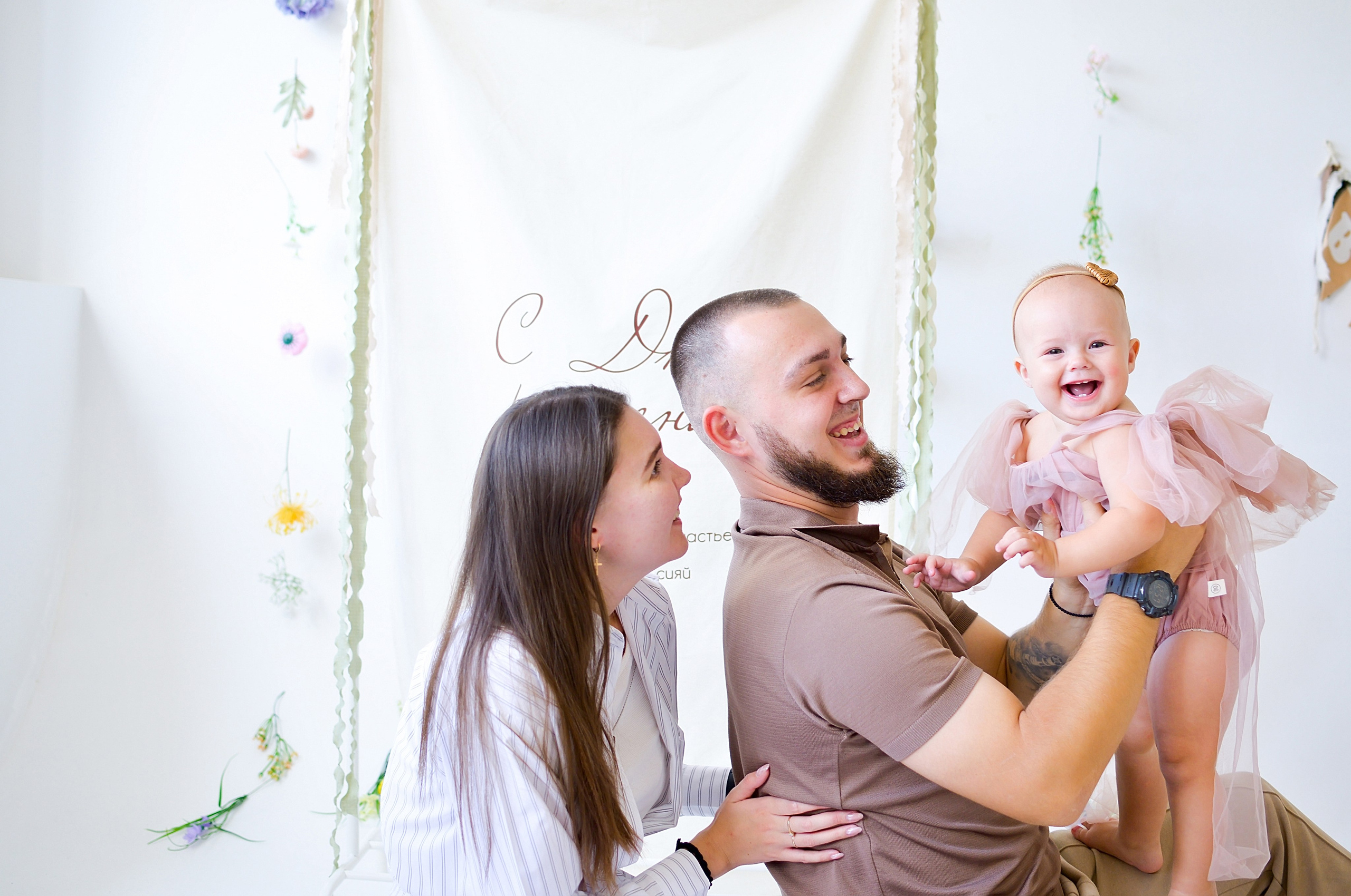 Детская семейная фотосессия на годик. Фотограф новорожденных Краснодар Малышенко Надежда