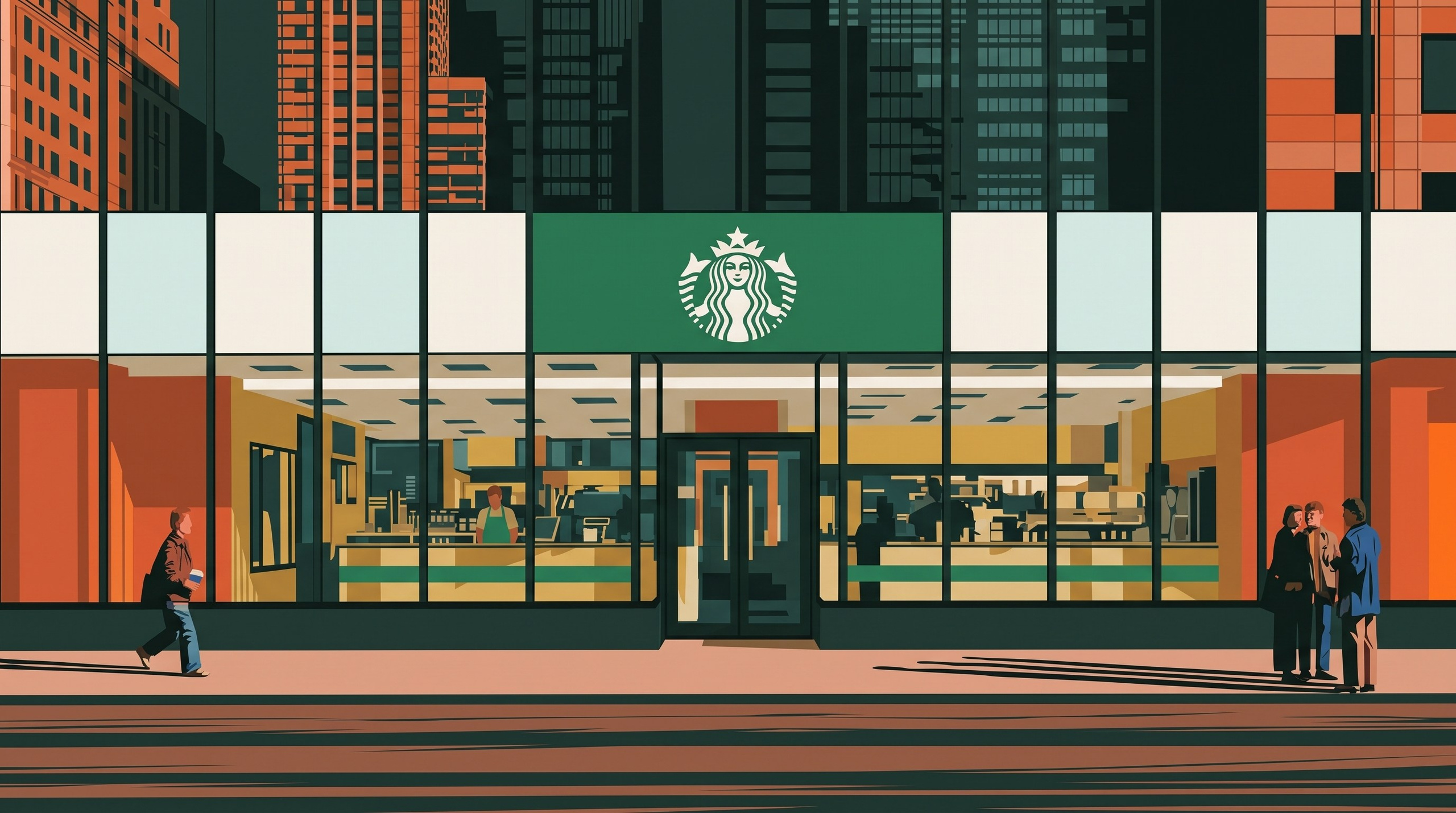 Визуализация истории Starbucks в формате сюжетного AI-видео.