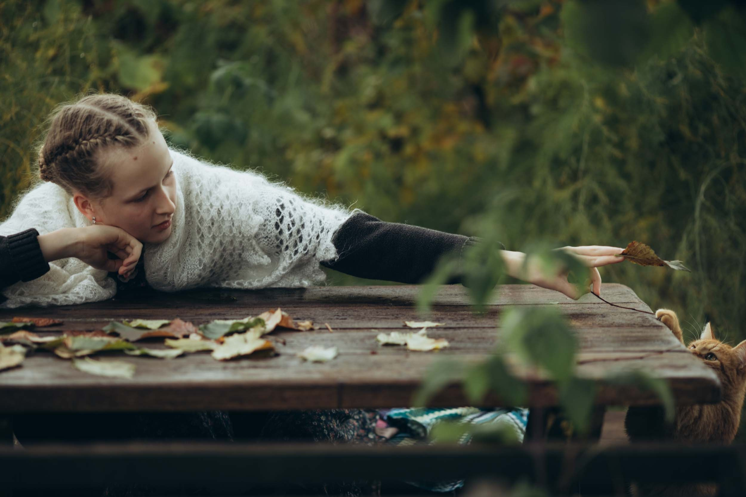 Осенний портрет с рыжим котом. Наталия Клевинскас портретный фотограф в Костроме