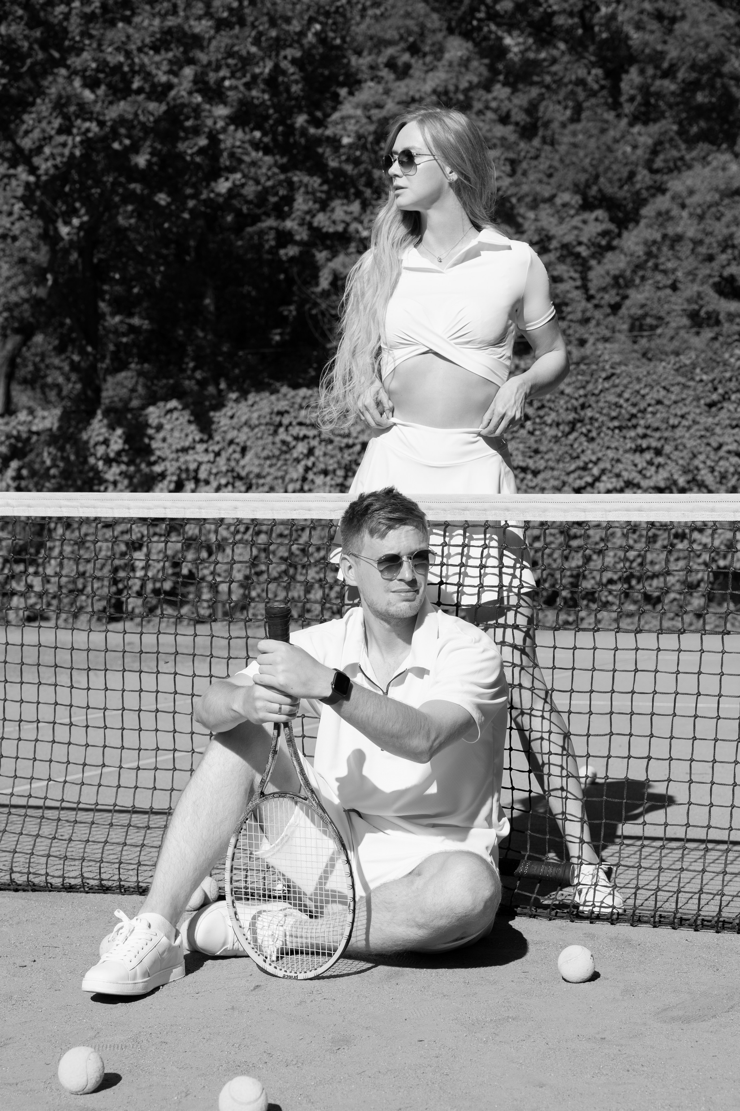 Свадебная лавстори на теннисном корте. Фотограф в Санкт-Петербурге Вагнер Юлия