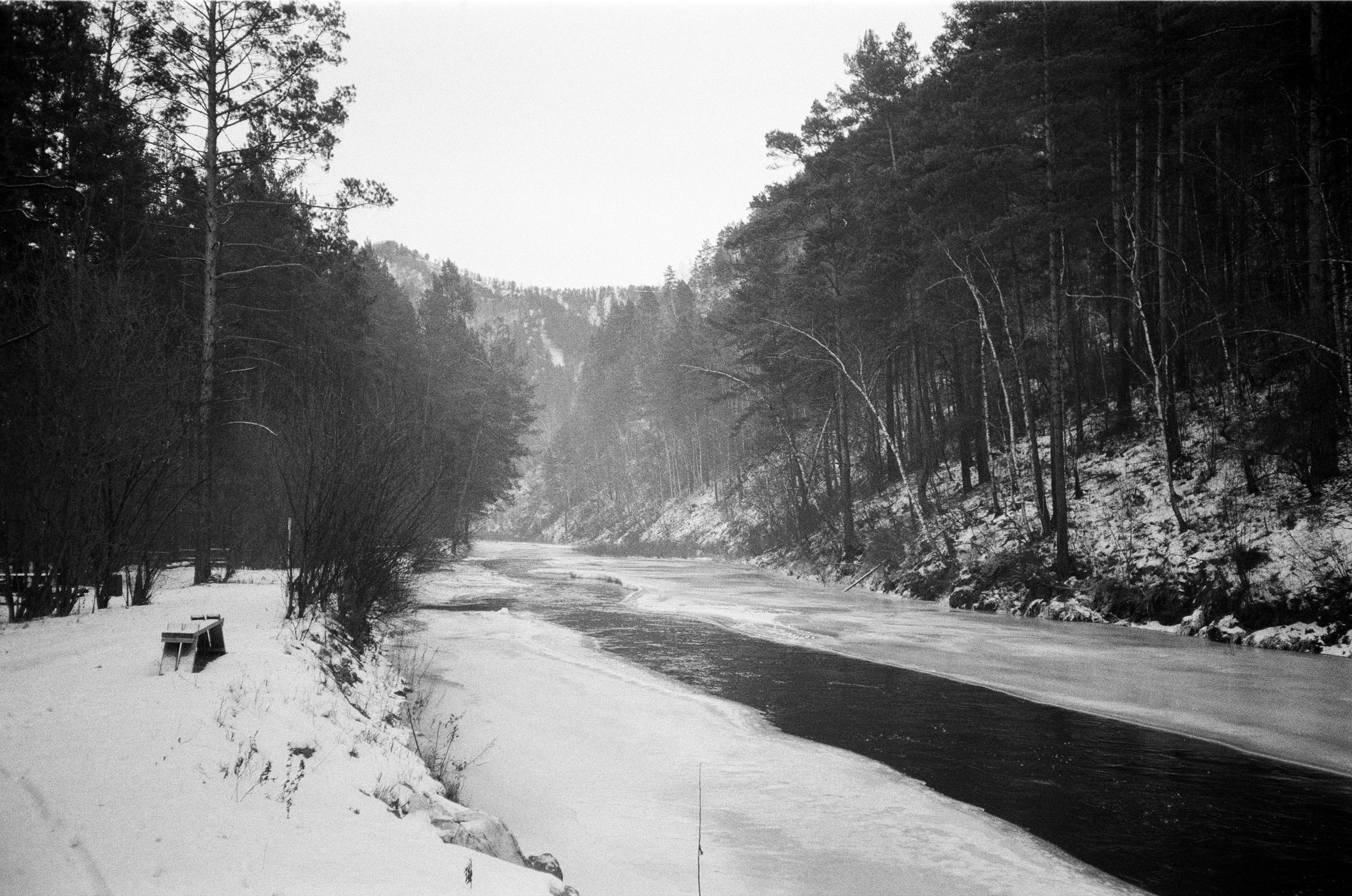 Olympus AF-10 SUPER / Ilford PAN 400 / Алтай, зима 2023 год