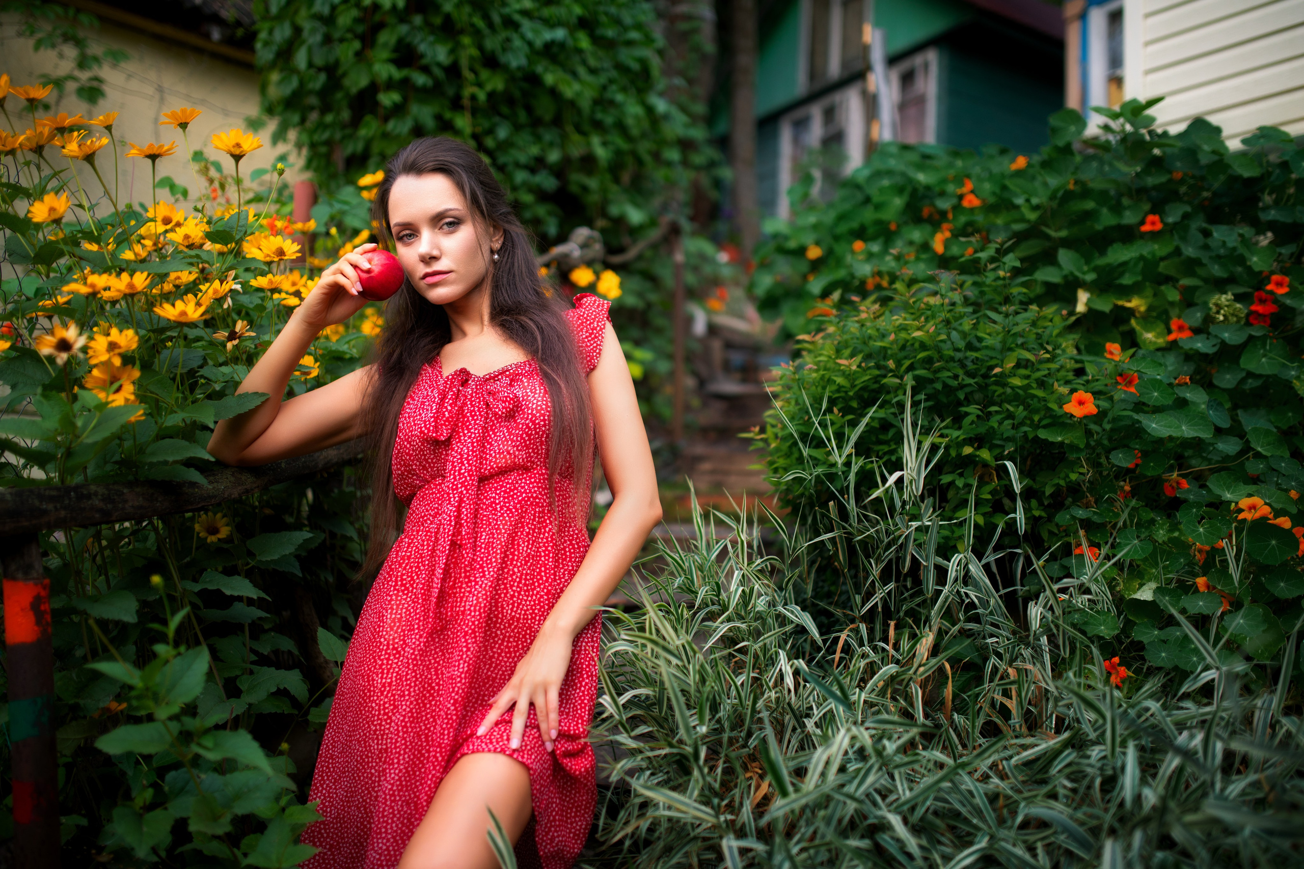 Съемка с Екатериной на рассвете на берегу реки