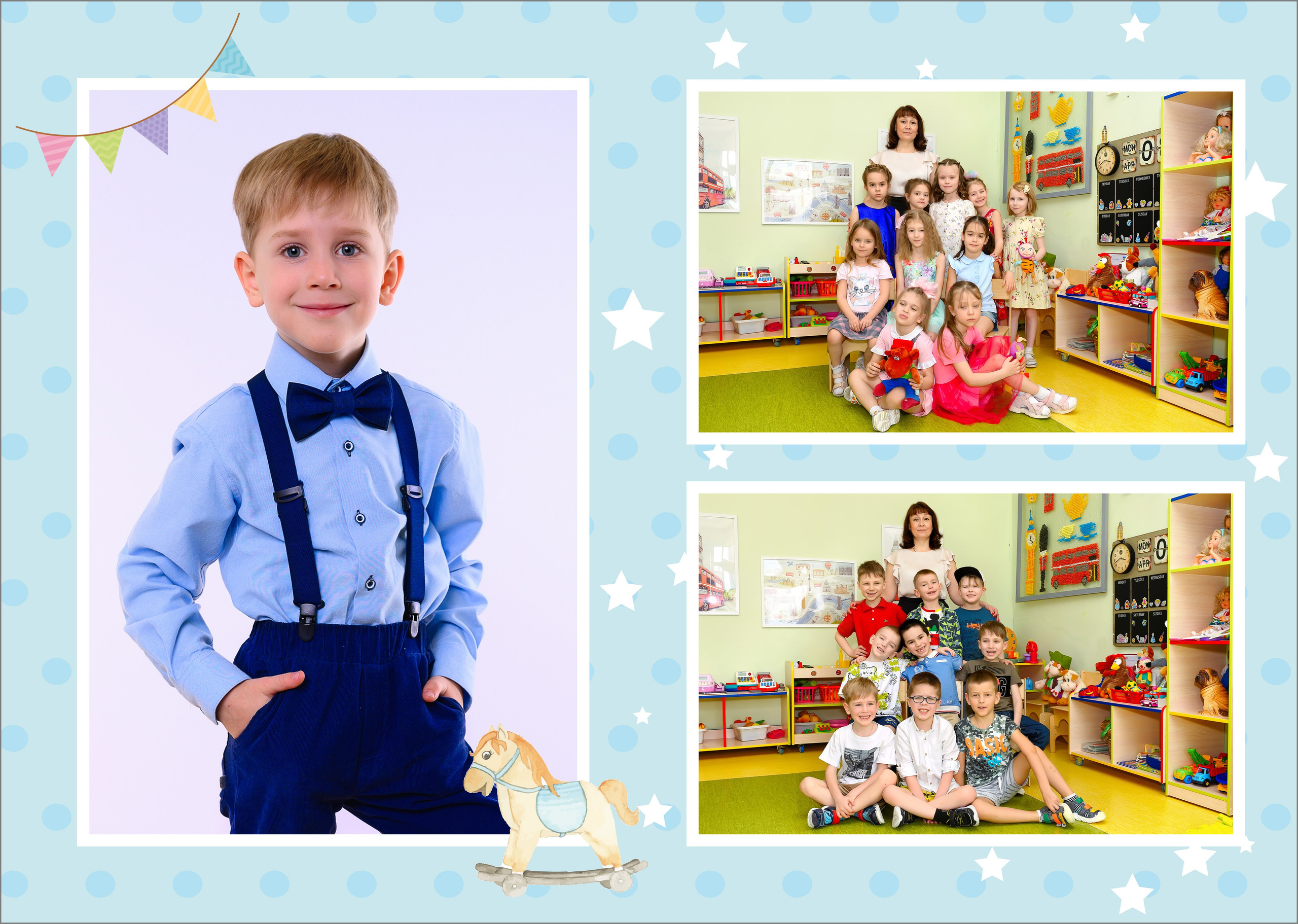 Альбом в детский сад за 2400 руб. на 2 разворота. Выпускной школьный альбом в Москве / Школьный фотограф Юлия Михайленко