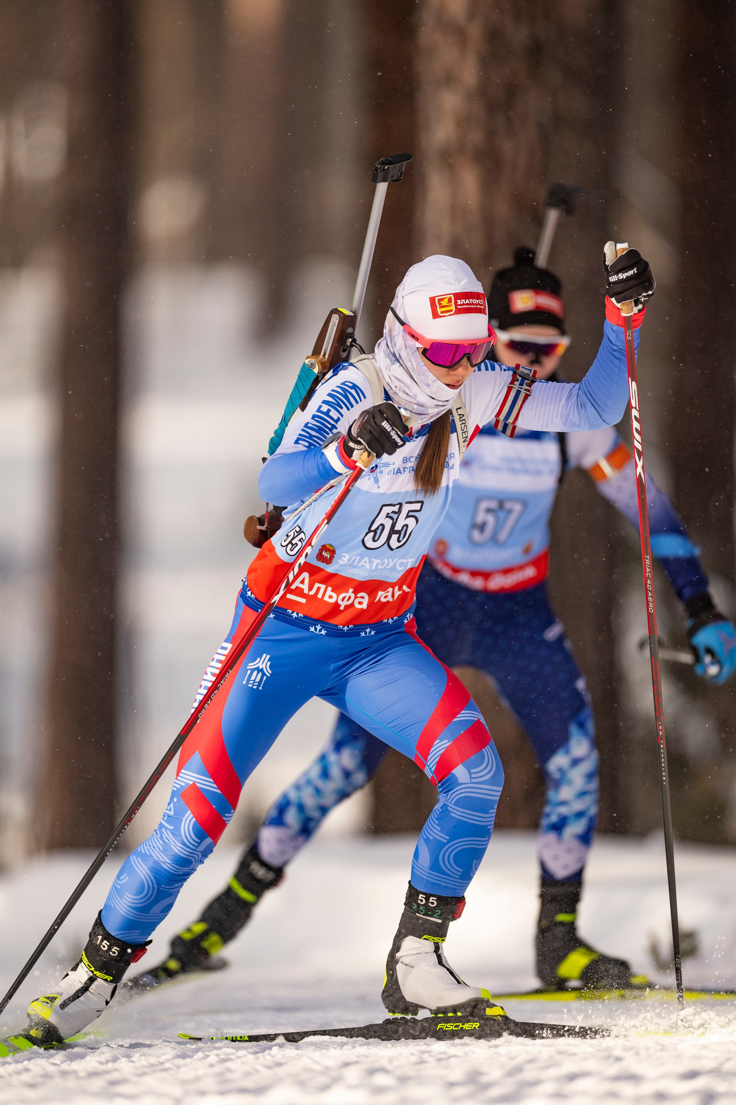 Всероссийская спартакиада. Гонка преследования женщины. Спортивный репортажный фотограф Казань Нафис Сиразетдинов