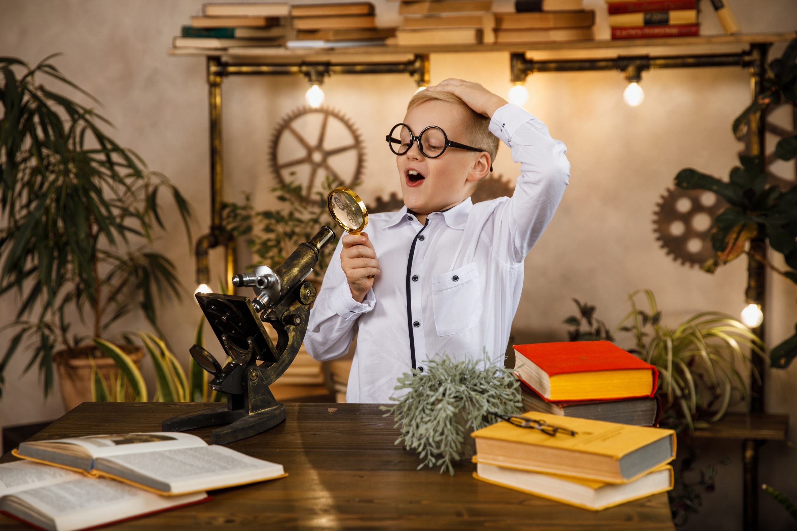 В фотозоне «Исследователь». Выпускные альбомы Евгении Виноградовой г. Липецк