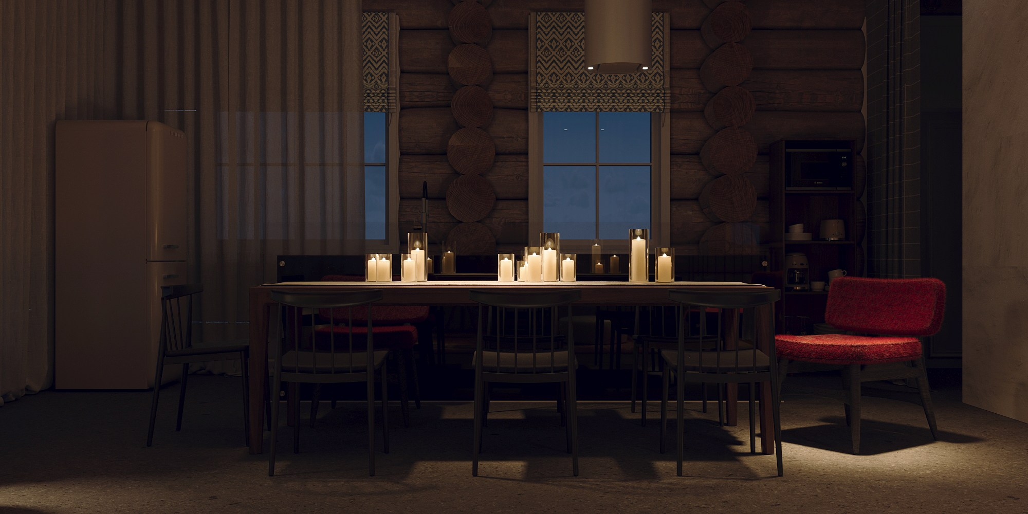 Двухэтажный дом из бруса п. Усть-Мана. Дизайн интерьера от Дмитрия Баландина