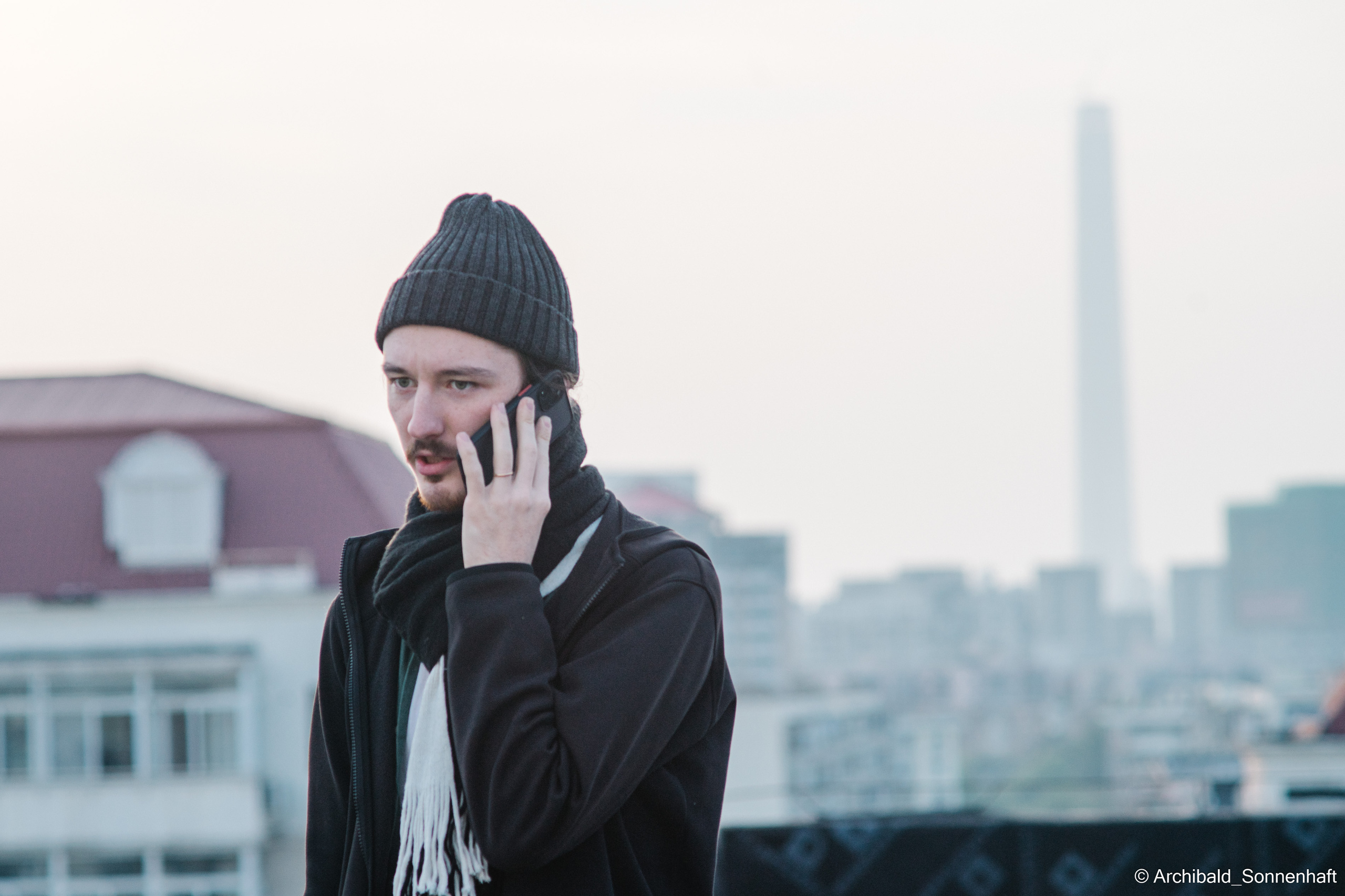 On the roof. Photographer in Guangzhou, China. Archibald Sonnenhaft