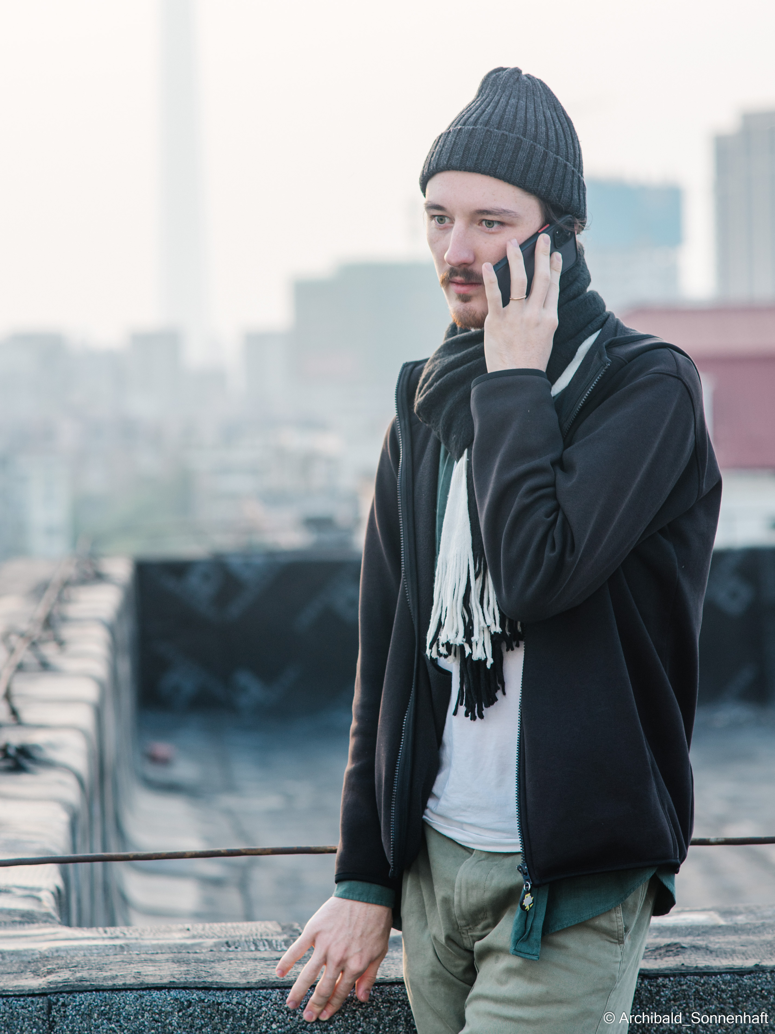 On the roof. Photographer in Guangzhou, China. Archibald Sonnenhaft