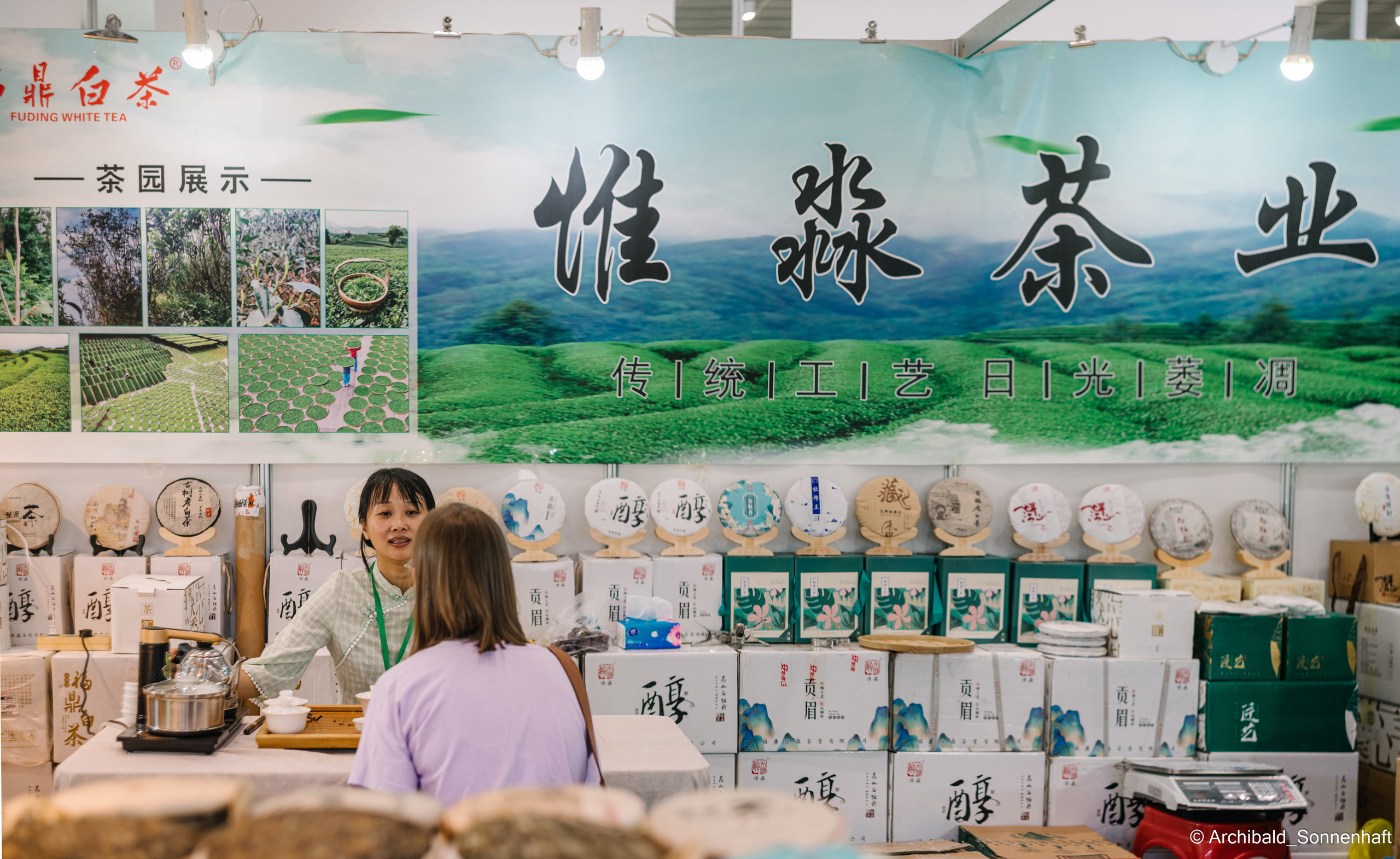 Tea exhibition in Tianjin, China. Photographer in Guangzhou, China. Archibald Sonnenhaft