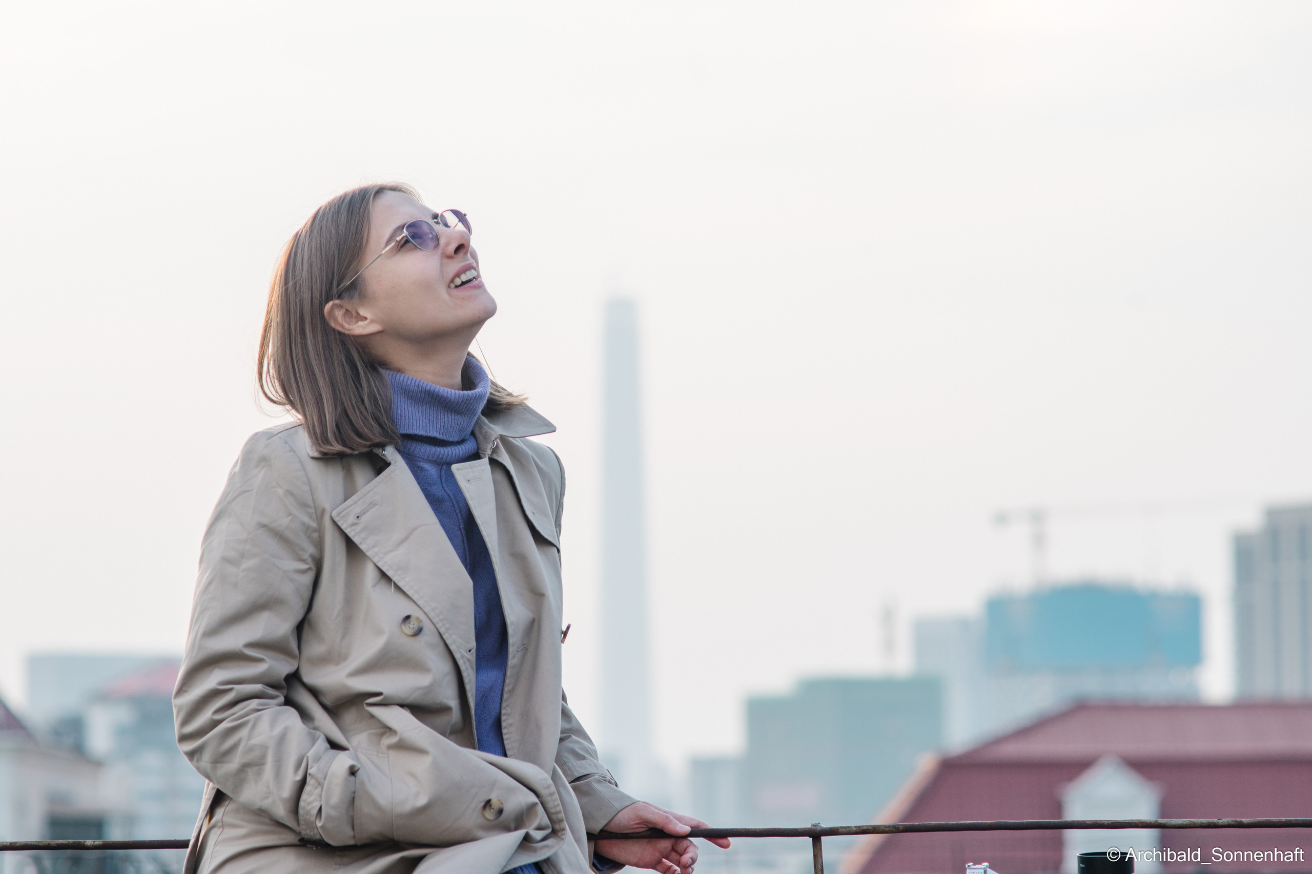 On the roof. Photographer in Guangzhou, China. Archibald Sonnenhaft