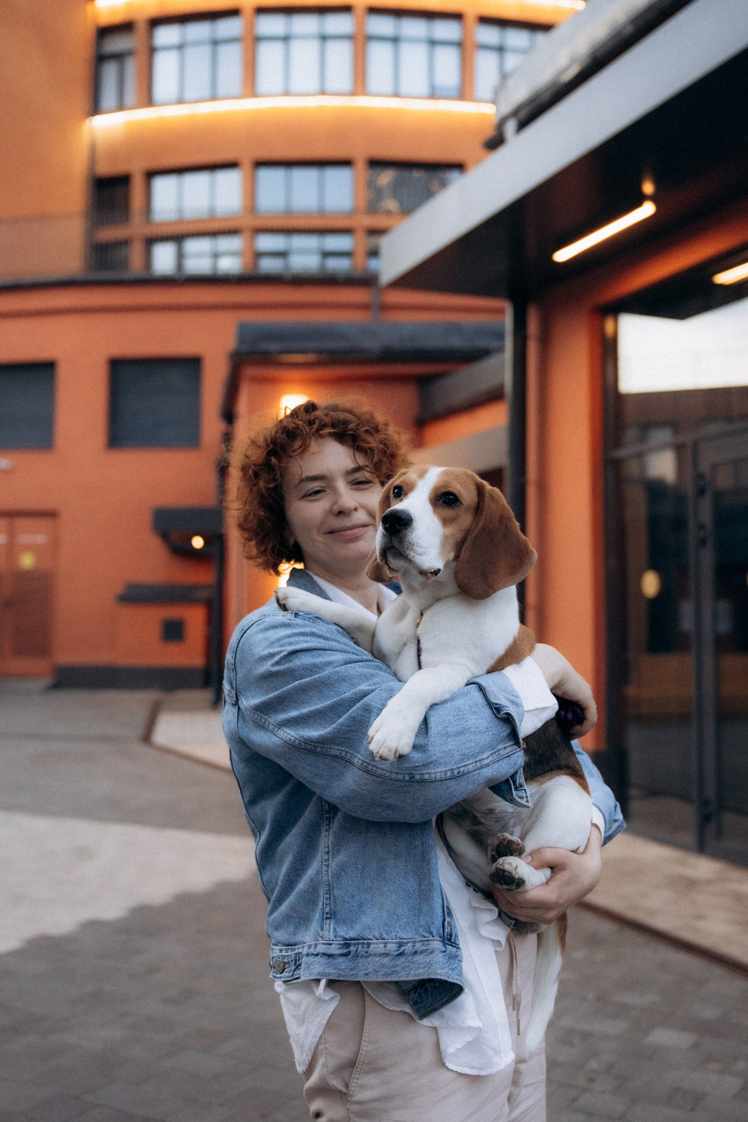 Анна и Рэна. Рассвет в Москве. Фотограф анималист в Казани Алина Сулейманова. Фотограф животных
