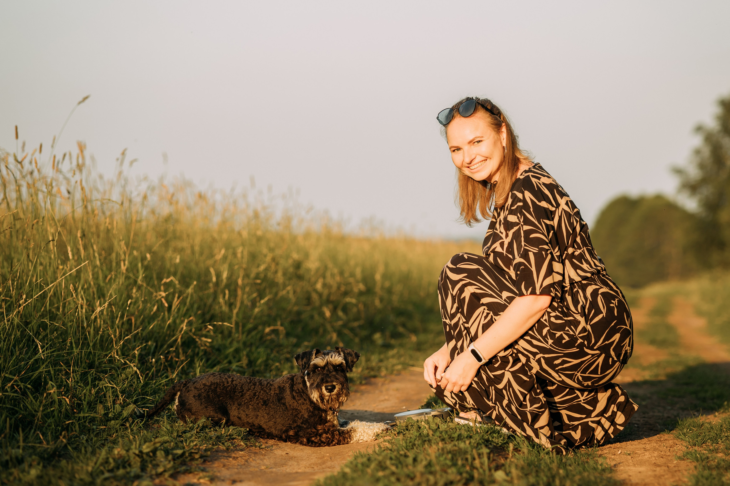 Фотопрогулка. Евгения и цвергшнауцер Ладушка. Фотограф Яна Матвеева в Ижевске