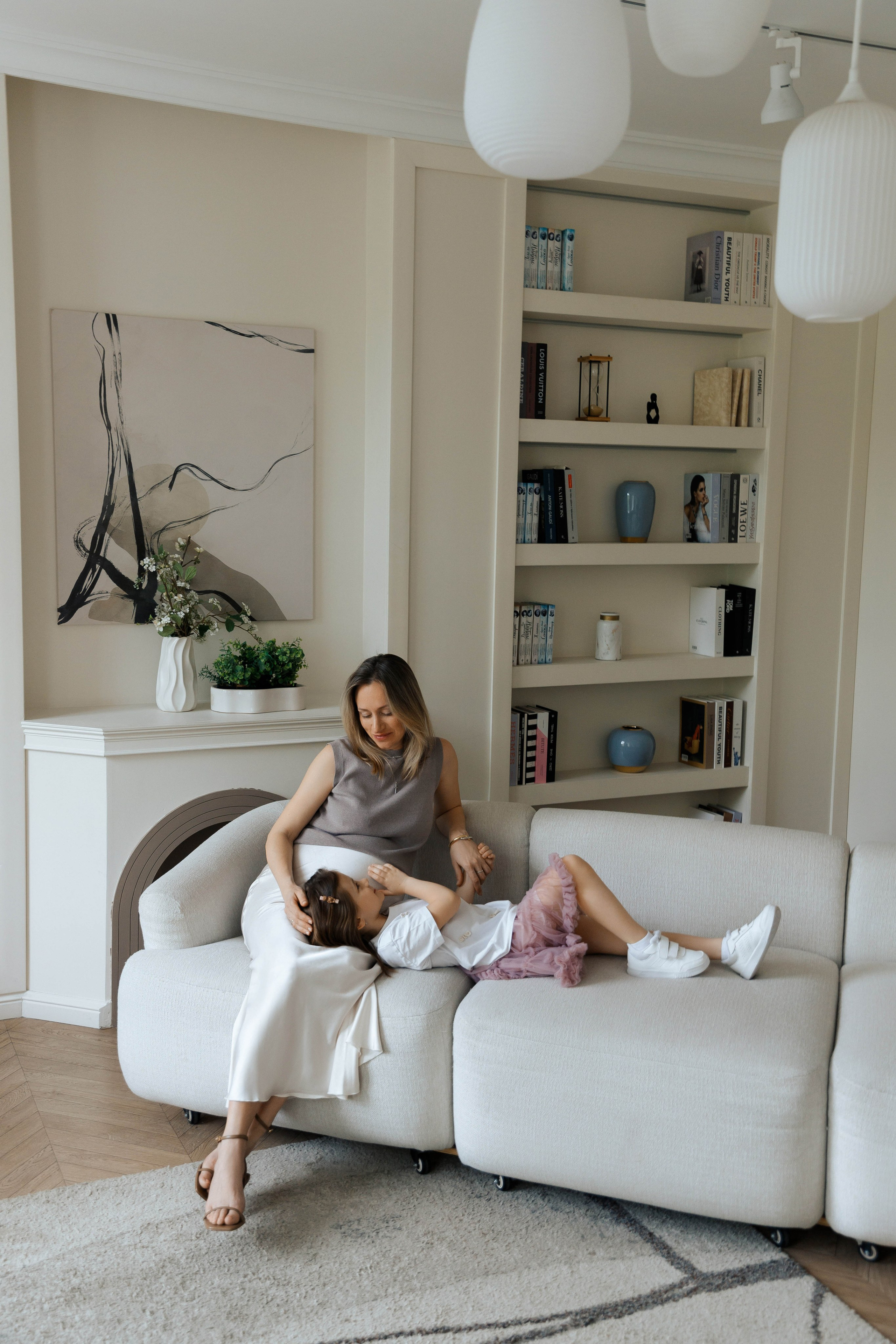 Фотосессия беременности мамы с дочкой. Фотограф Александра Сыщенко