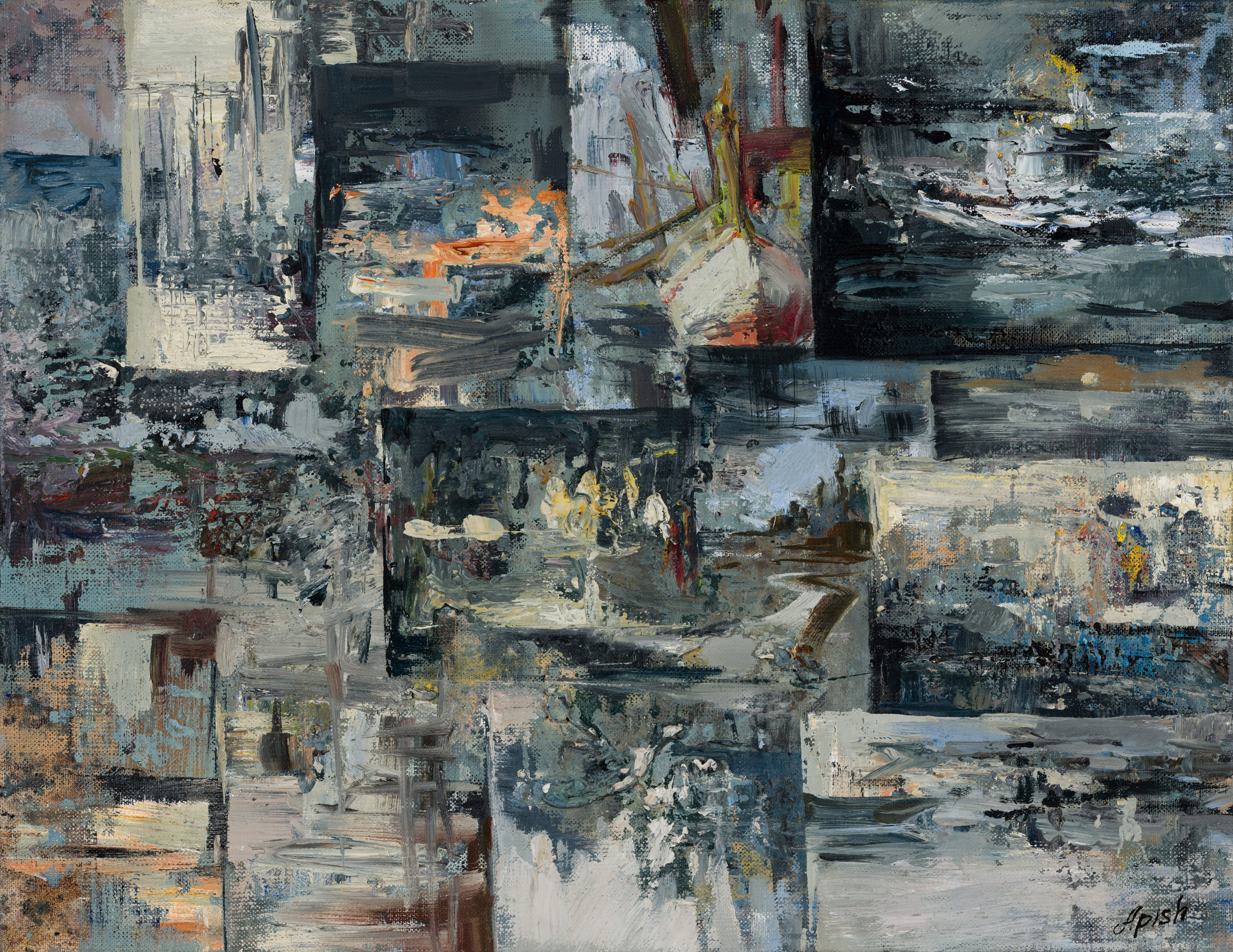 «Лоскуты Воспоминаний 7» - художник Алексей Апиш (холст, масло, 35x45 см, 2025)