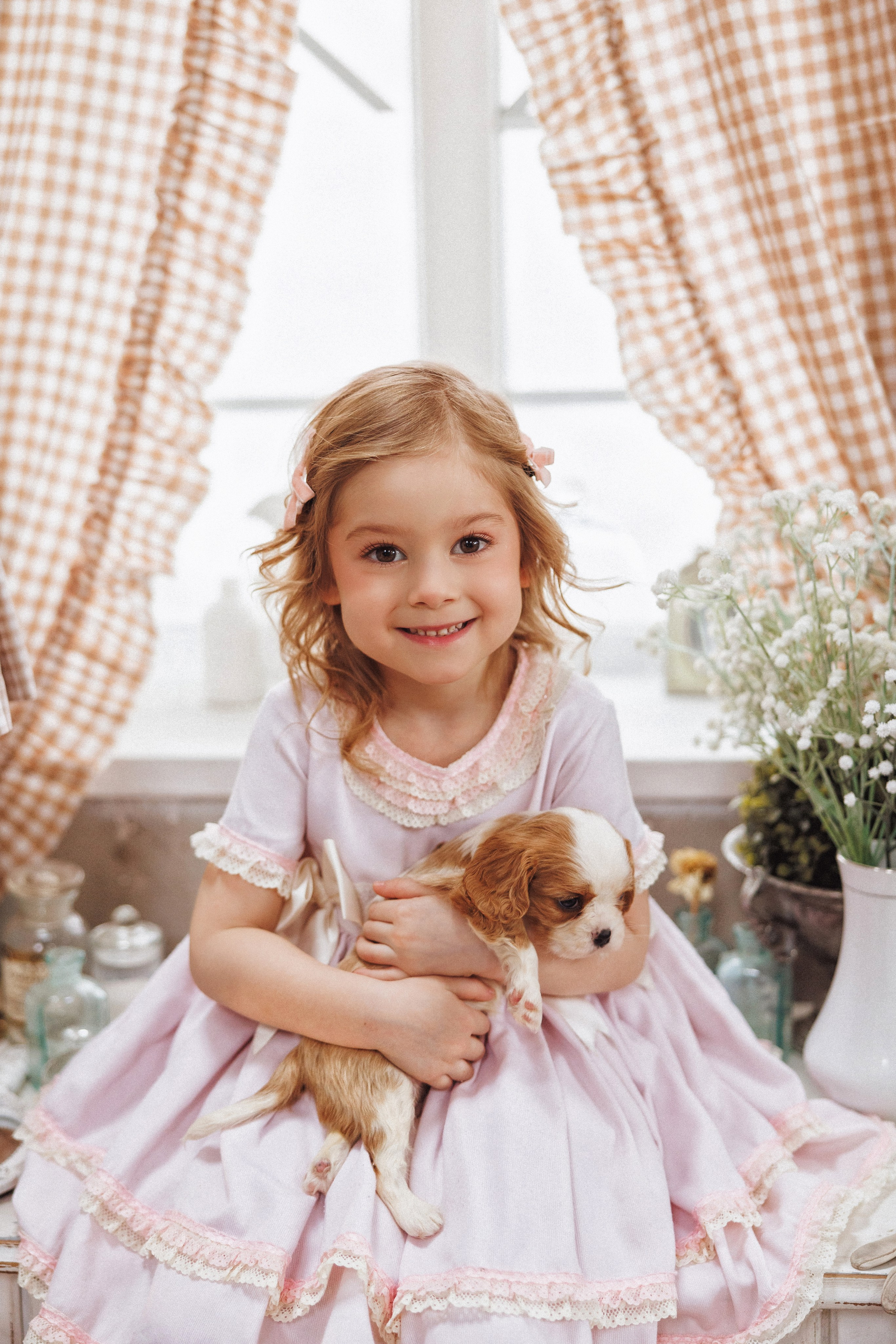 Фотосессия с щенками Кавалер кинг чарльз спаниель, фотостудия Ольги Сурухановой, город Краснодар. Семейный и детский фотограф в Краснодаре Анна Трашкова
