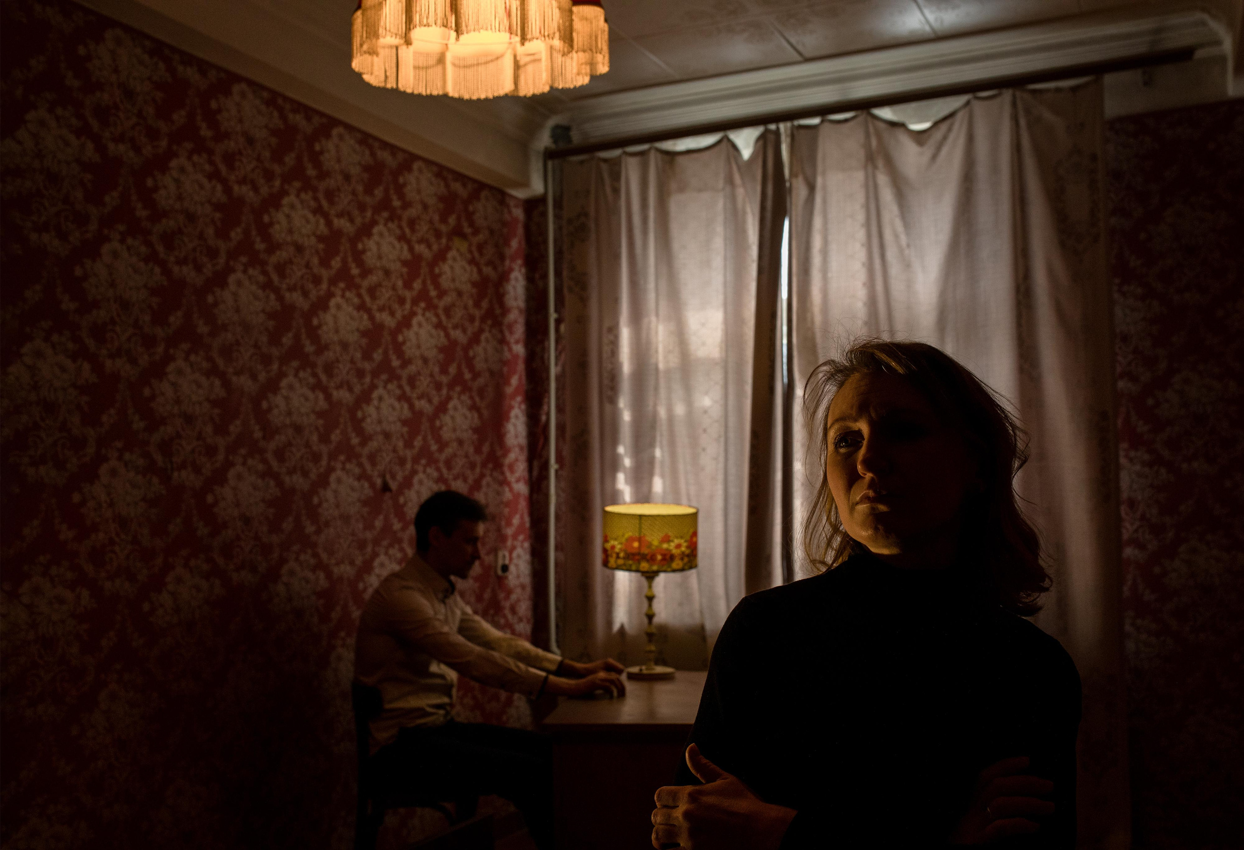 Съемка чудесной пары в стиле кино. Женский семейный фотограф Тула Москва Захарова Анна