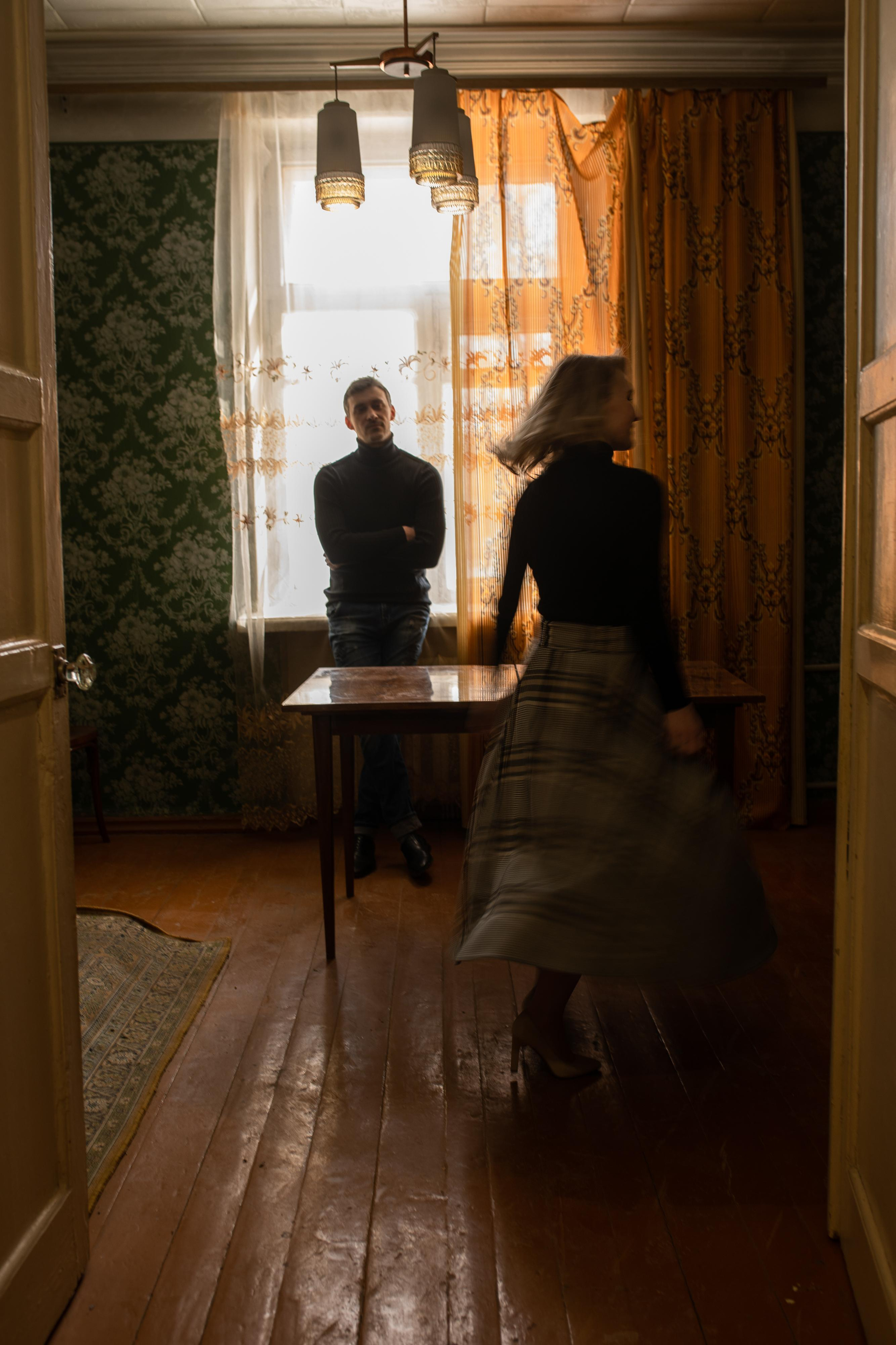 Съемка чудесной пары в стиле кино. Женский семейный фотограф Тула Москва Захарова Анна