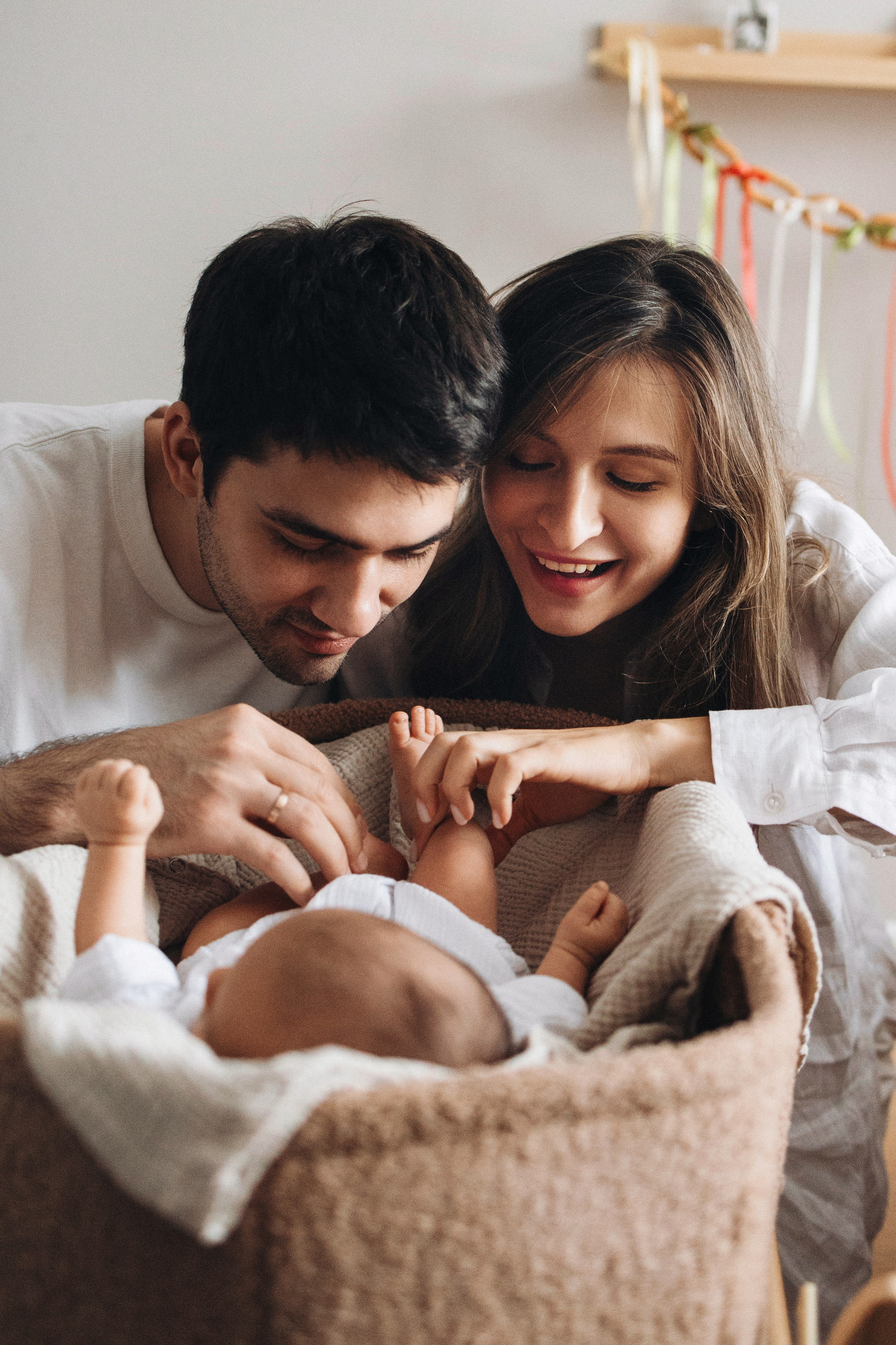 Диана, Рустам, Дамир, домашняя newborn. Семейный фотограф в Москве Марина Петра