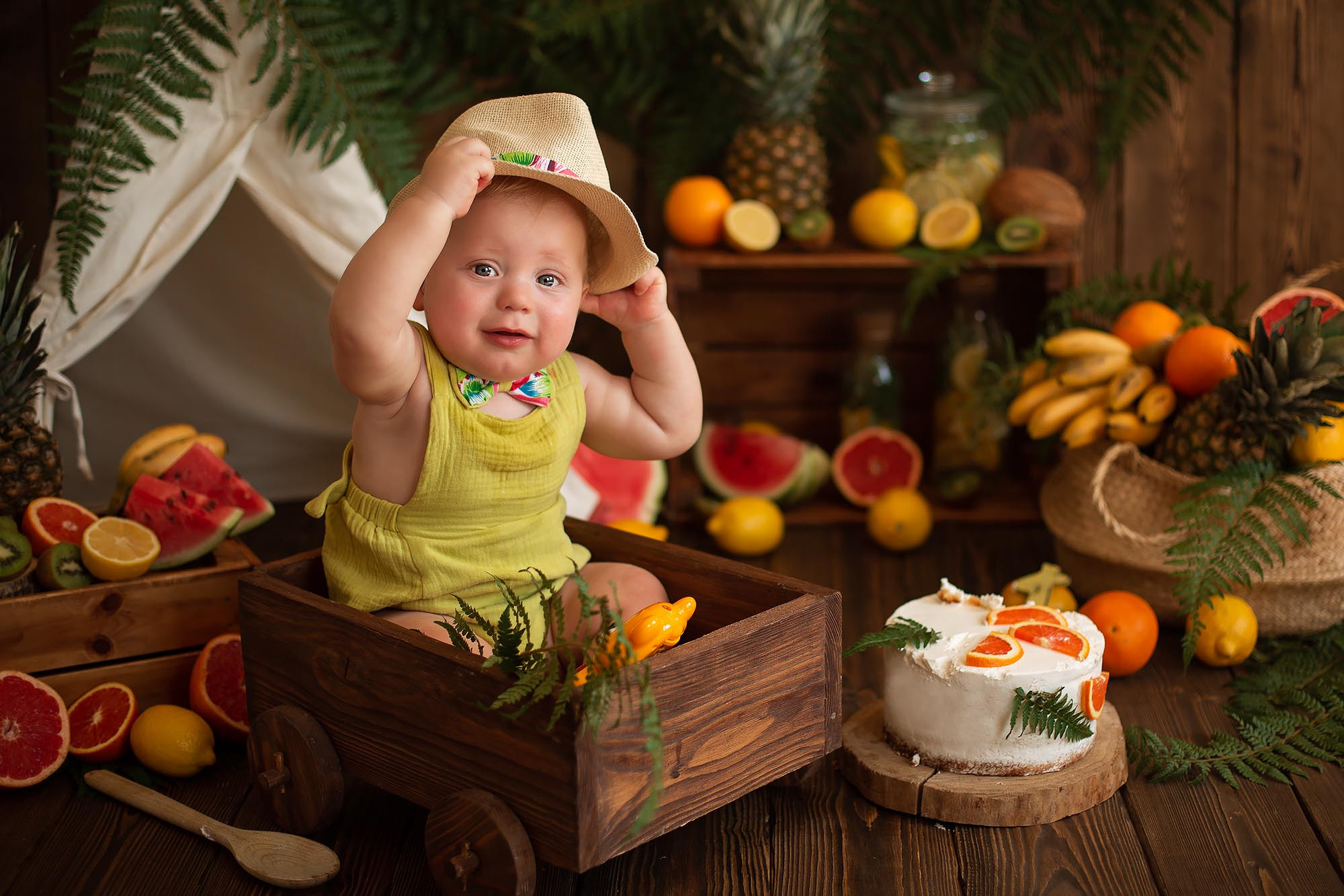 Стилизованная фотоссесия первого годика малыша. Семейный и детский фотограф в Сочи Наталья Вербицкая