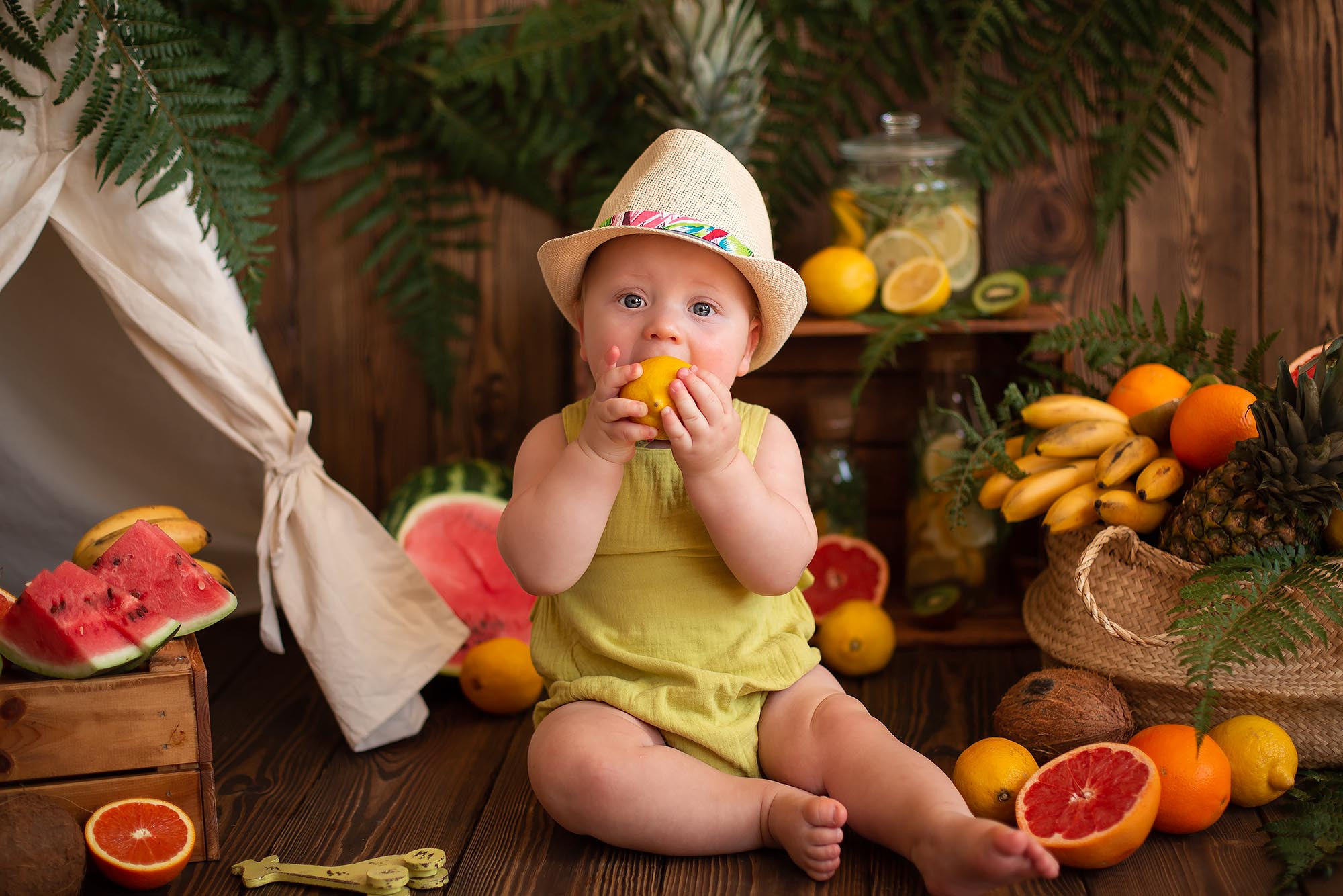 Стилизованная фотоссесия первого годика малыша. Семейный и детский фотограф в Сочи Наталья Вербицкая