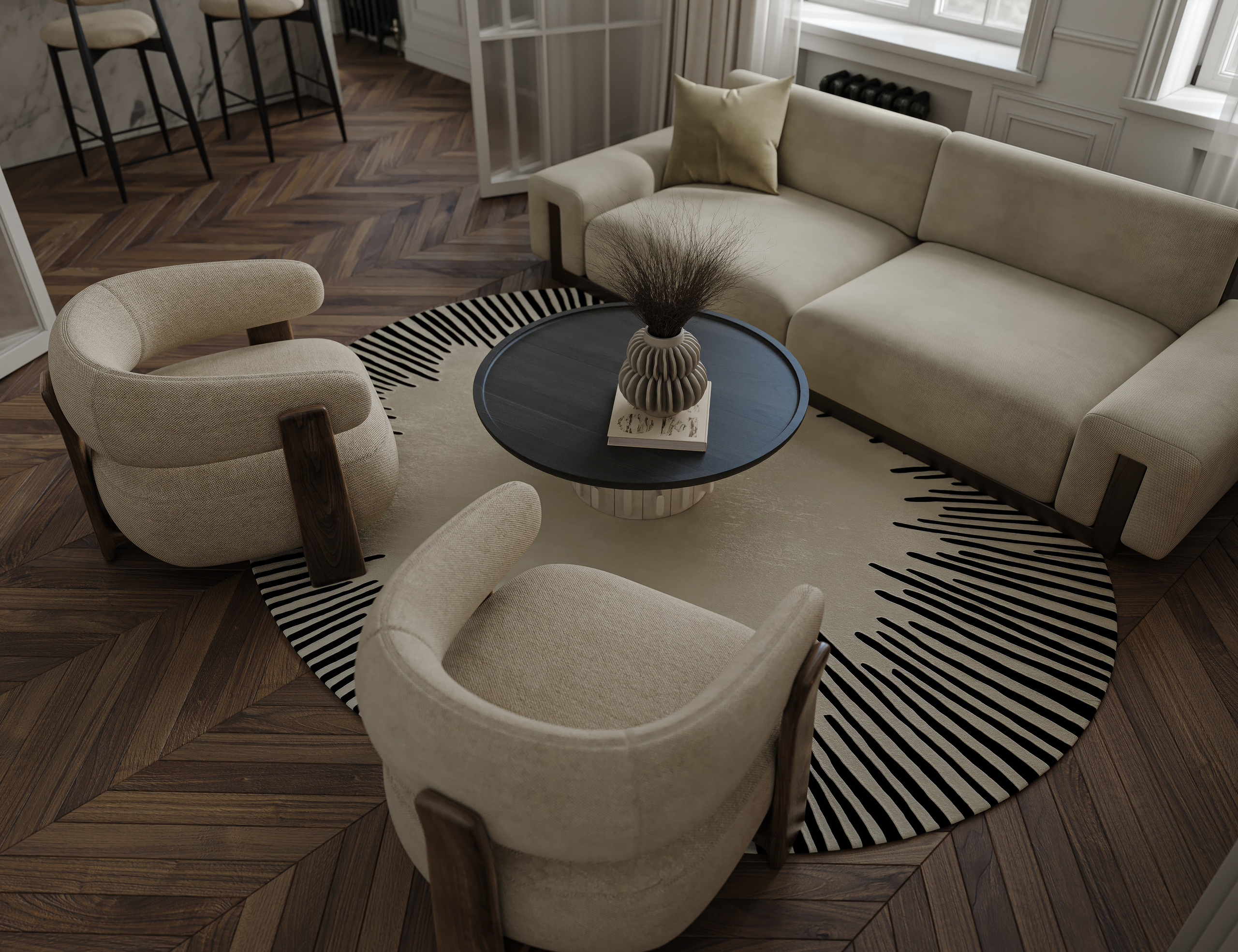 Апартаменты. 3D визуализация интерьера и архитектурной среды