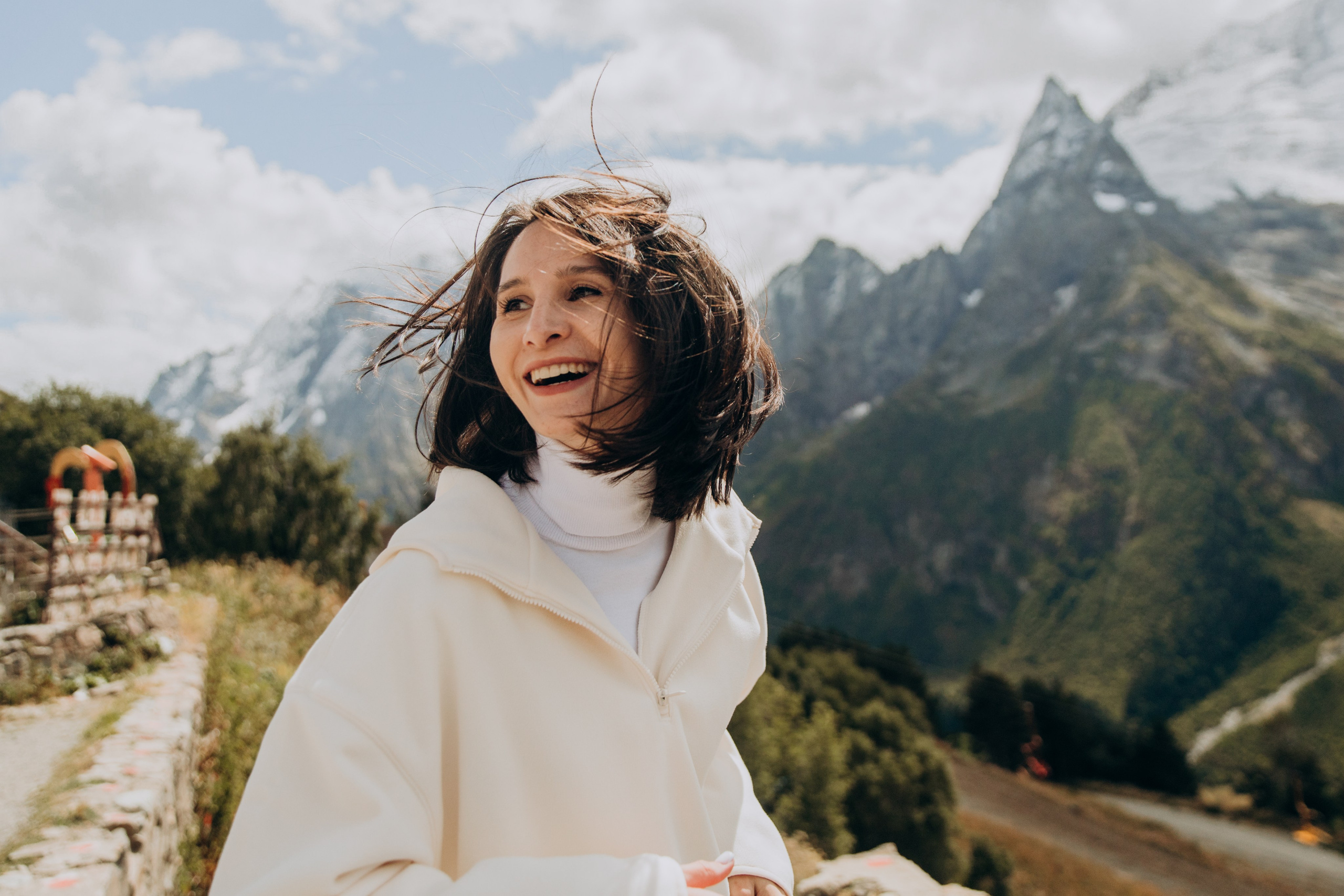 Юля с семьей, Домбай. Портфолио