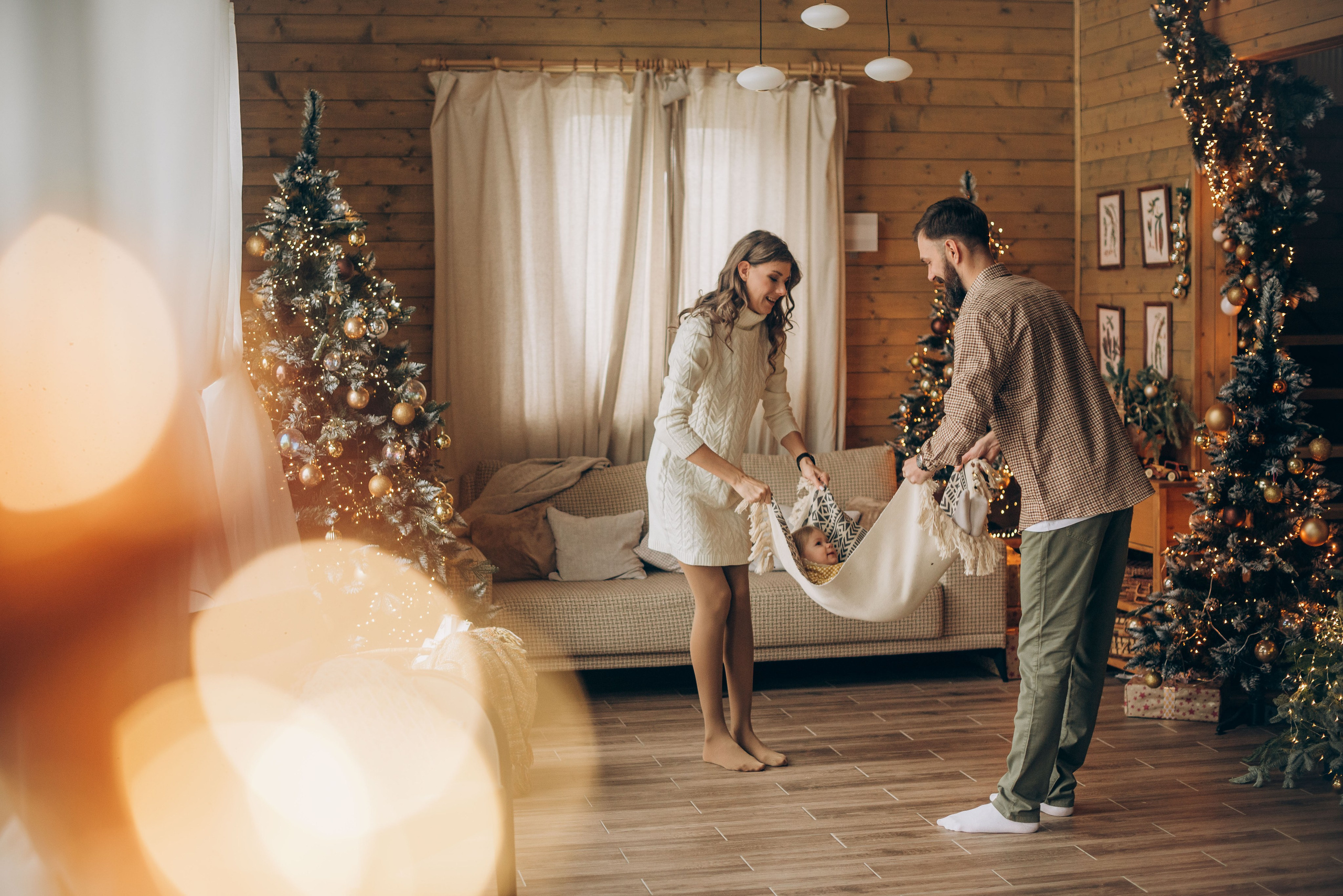 Семейная новогодняя фотосессия в студии. Семейный фотограф в Домодедово и Москве Елена Пичугина