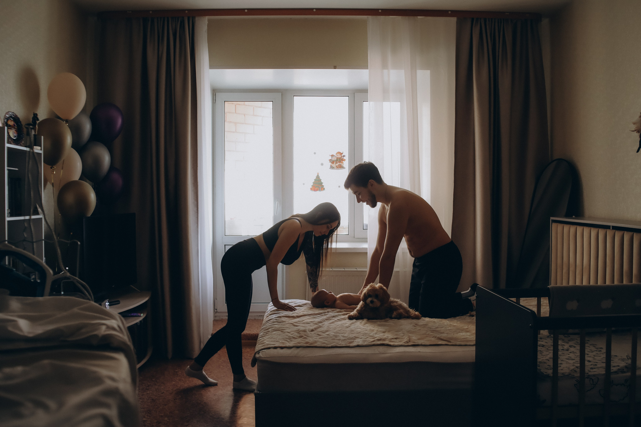 Мама, папа, я и 2 хвоста. Фотограф Новый Уренгой I Ньюборн I Фотограф материнства I ЯНАО