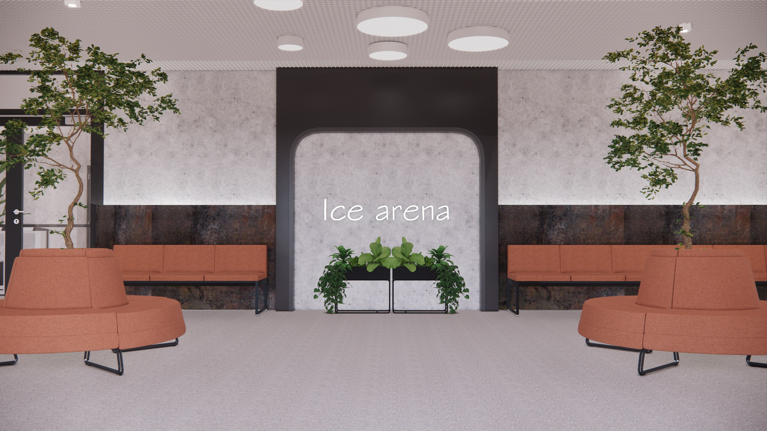 Вестибюль в ледовой арене. Push-design.ru
