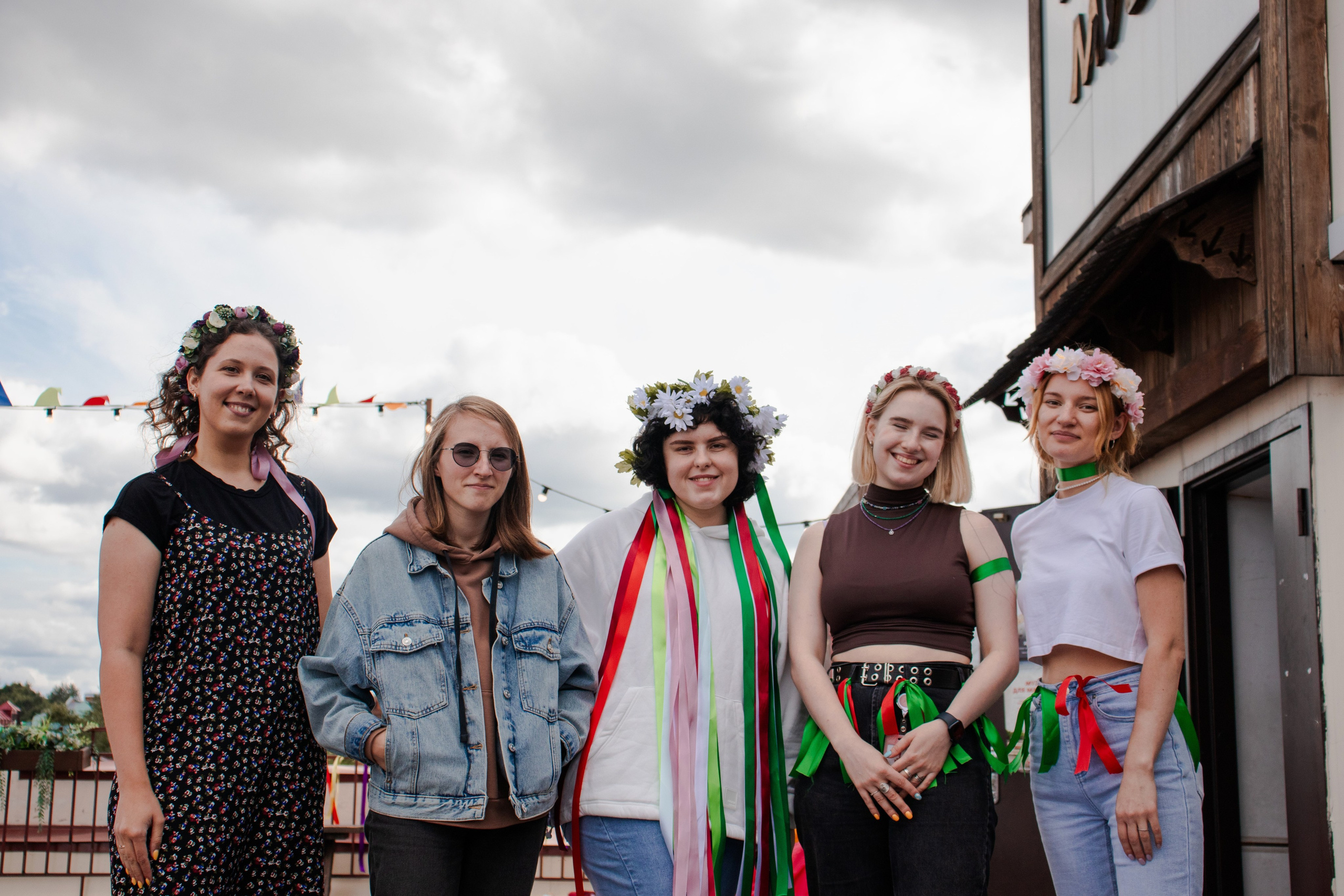 Съёмка корпоратива в городе Томск на крыше музея славянской мифологии