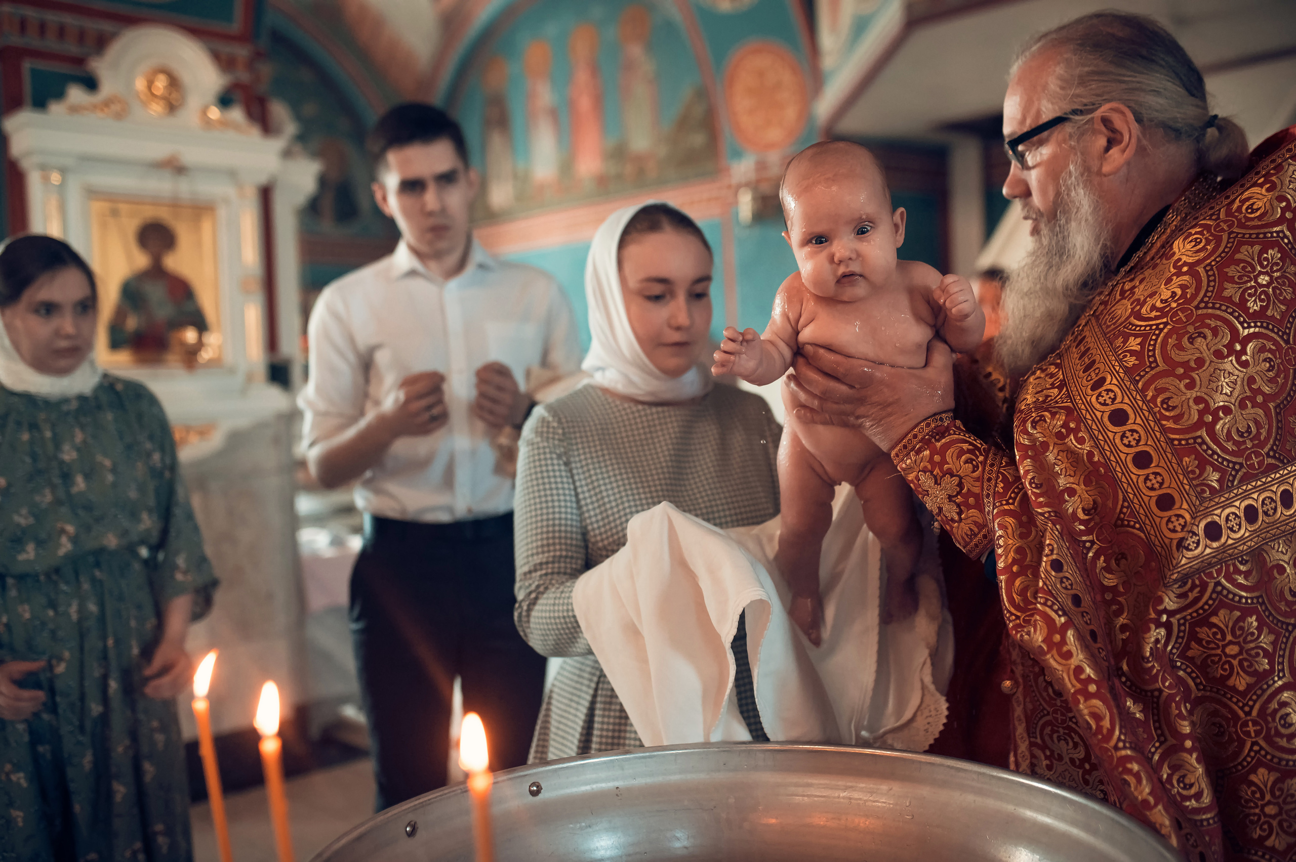 Таинство Крещения в Храме в честь святителя Николая Чудотворца г. Рыбное. Семейный фотограф Олеся Батурина Рязань