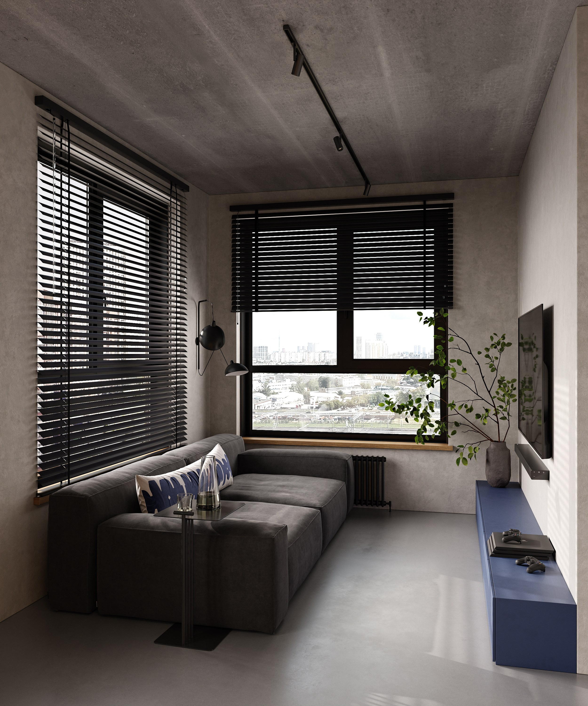 Graphic Minimalism | Design by Yuliya Shpeter. Interior visualisation | avocado.render