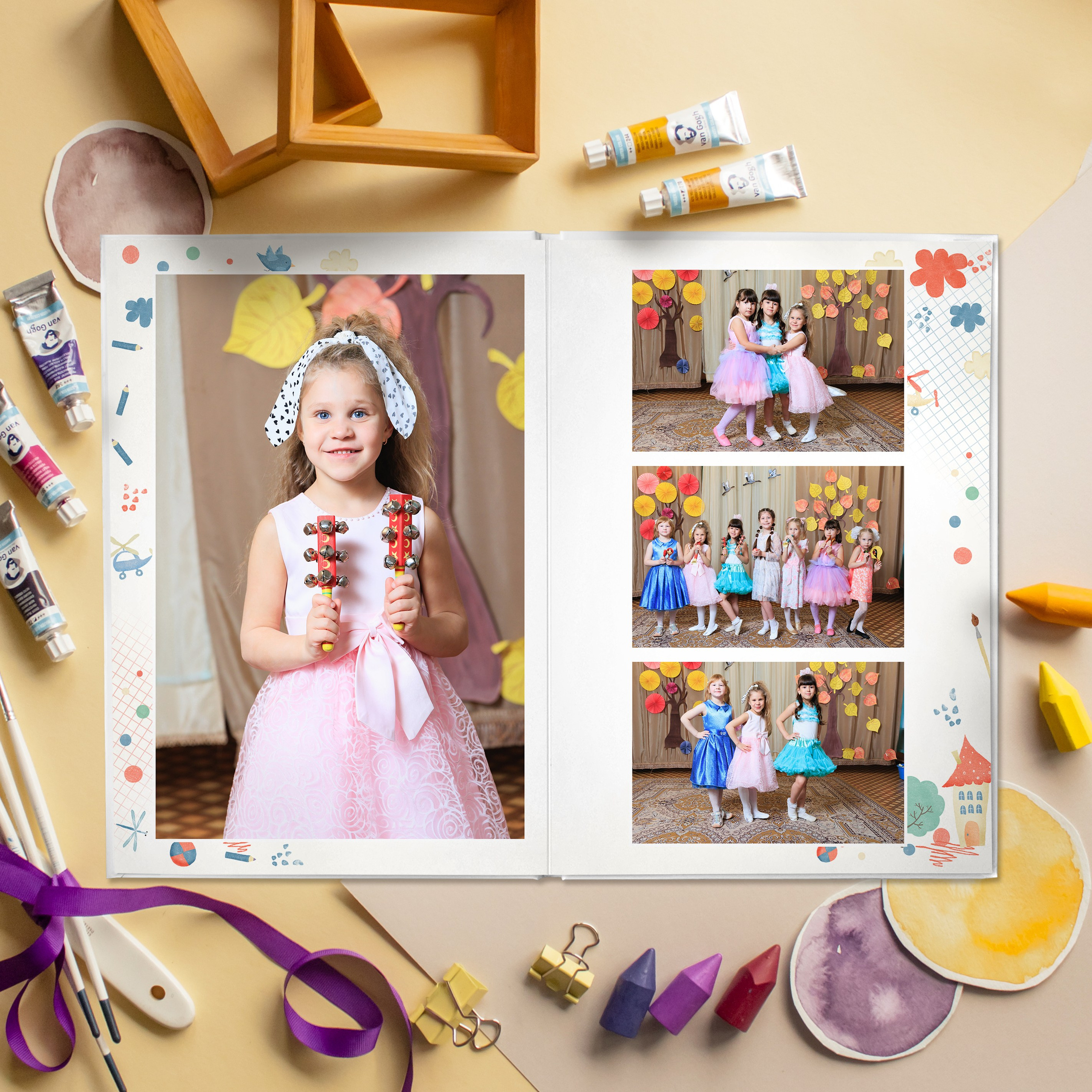 СТАНДАРТ 4 разворота. Выпускные альбомы для детского сада и школы в Москве