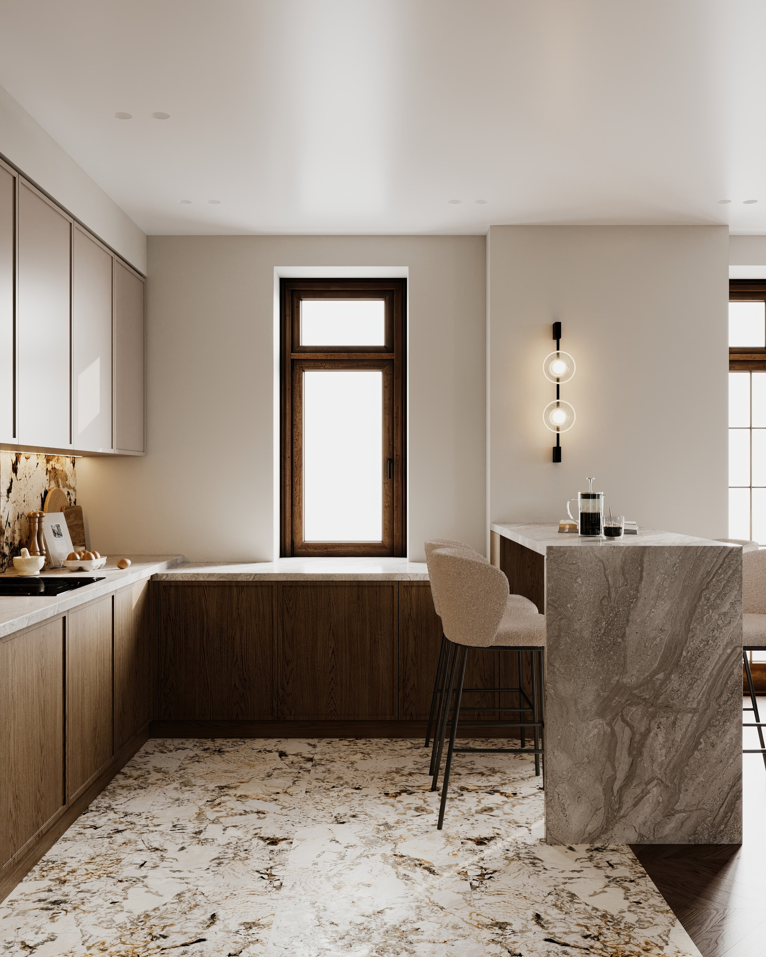 Полянка кухня-гостиная-прихожая-коридор. Визуализатор Векшина Елена