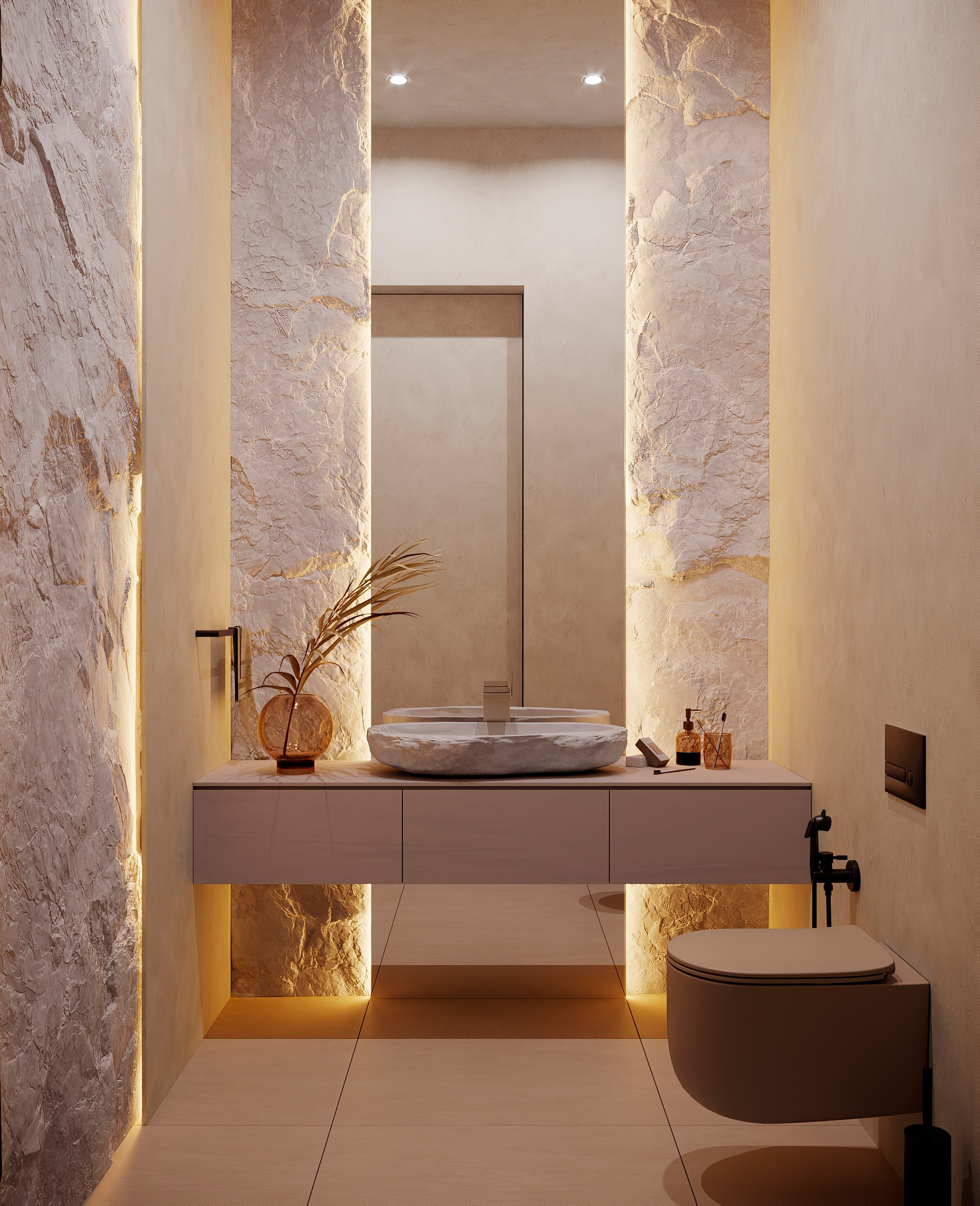 Виз гостевого санузла по дизайну Мартыновой Н. И Бородиной Е. Визуализатор Векшина Елена