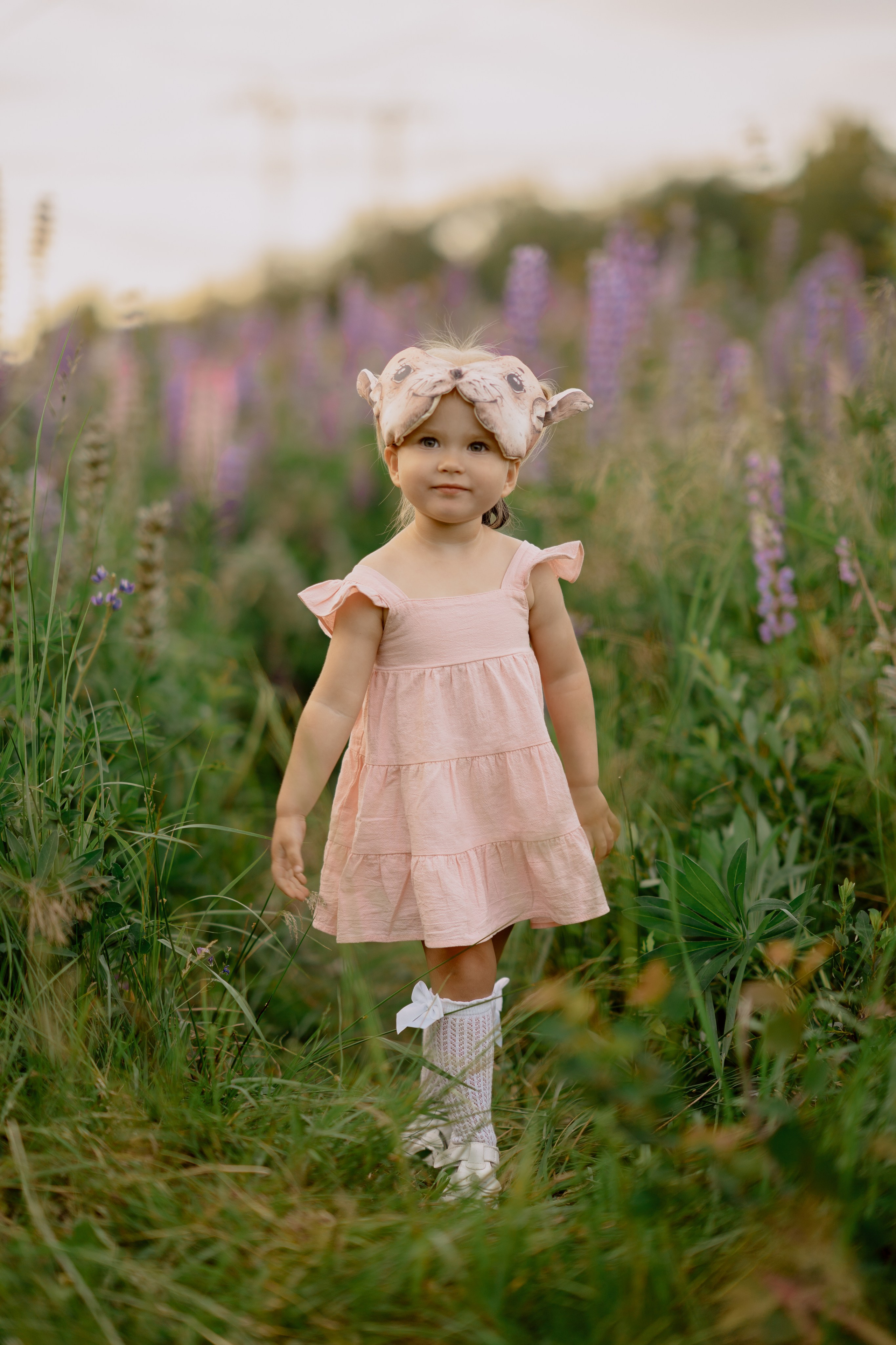 Фотосессия в люпинах. Анюта с мамой и папой. Семейный и детский фотограф в Сергиев Посаде, Хотьково Якимчук Любовь