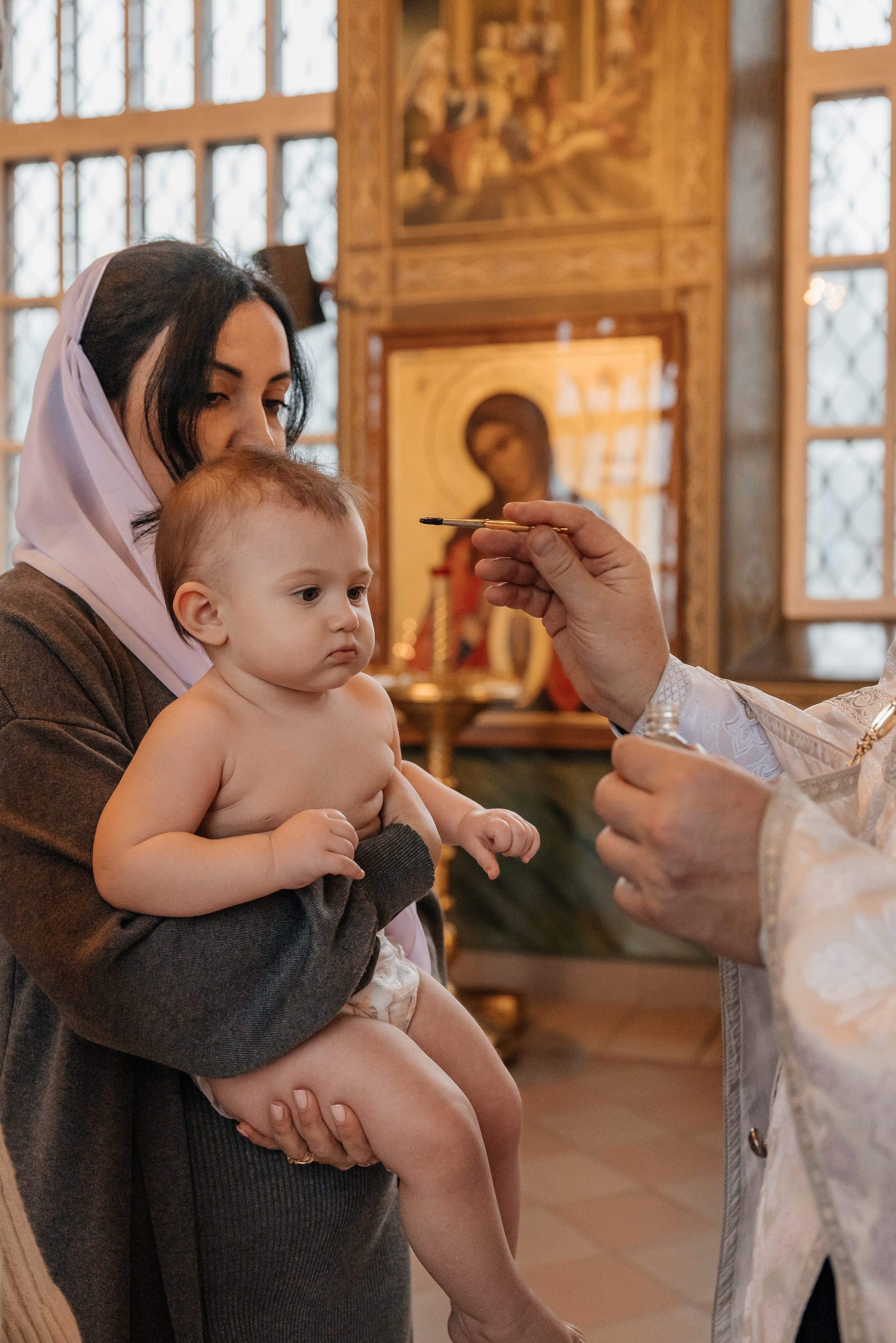 Крещение Ксеньи Храм Преполовения Пятидесятницы. Семейный и детский фотограф Кущ Наташа