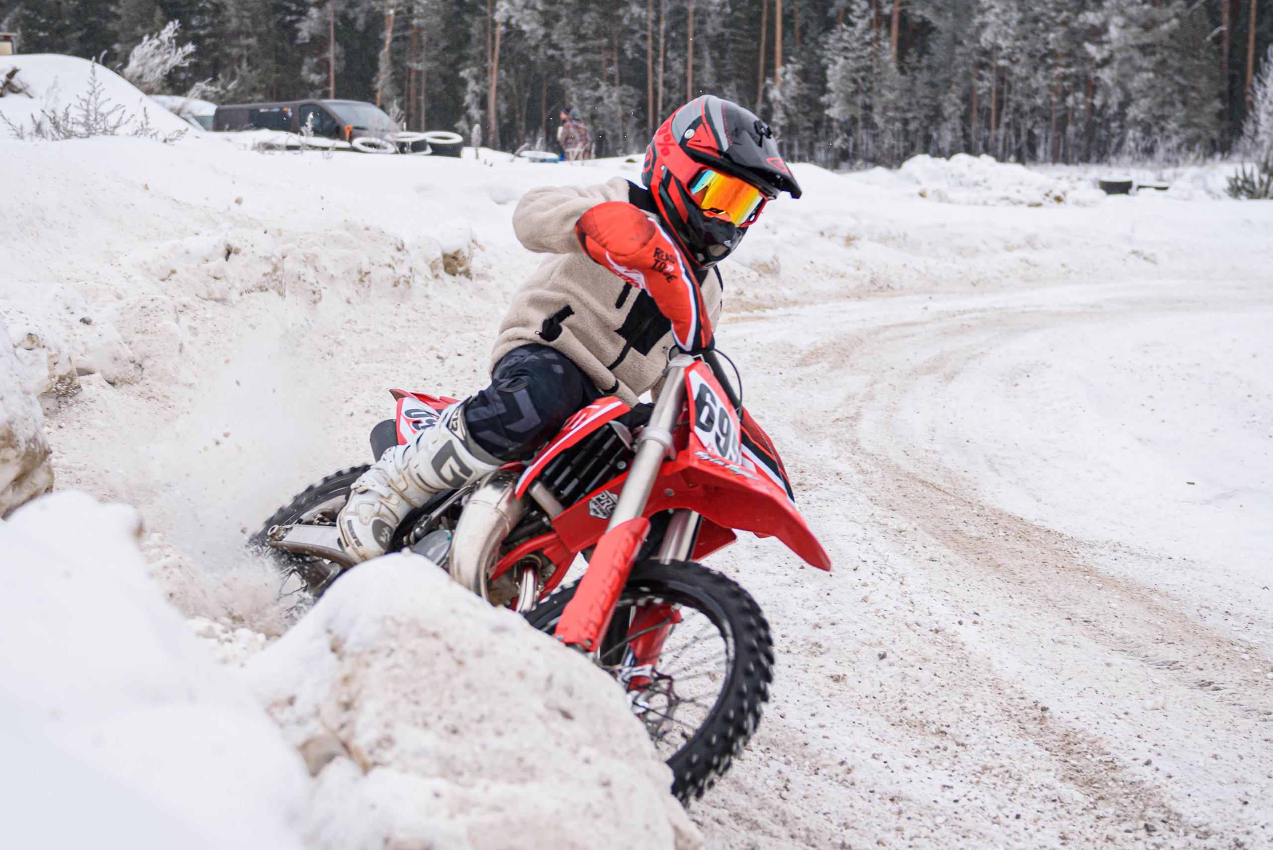 Мотокросс. Зима. Тренировка в Б.Козино. Мотофотограф в Нижнем Новгороде Динара Зуйкова