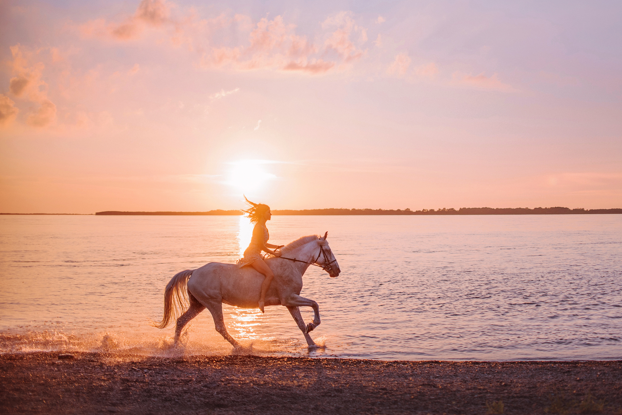 Конное: Лера и Злата на берегу. Портфолио