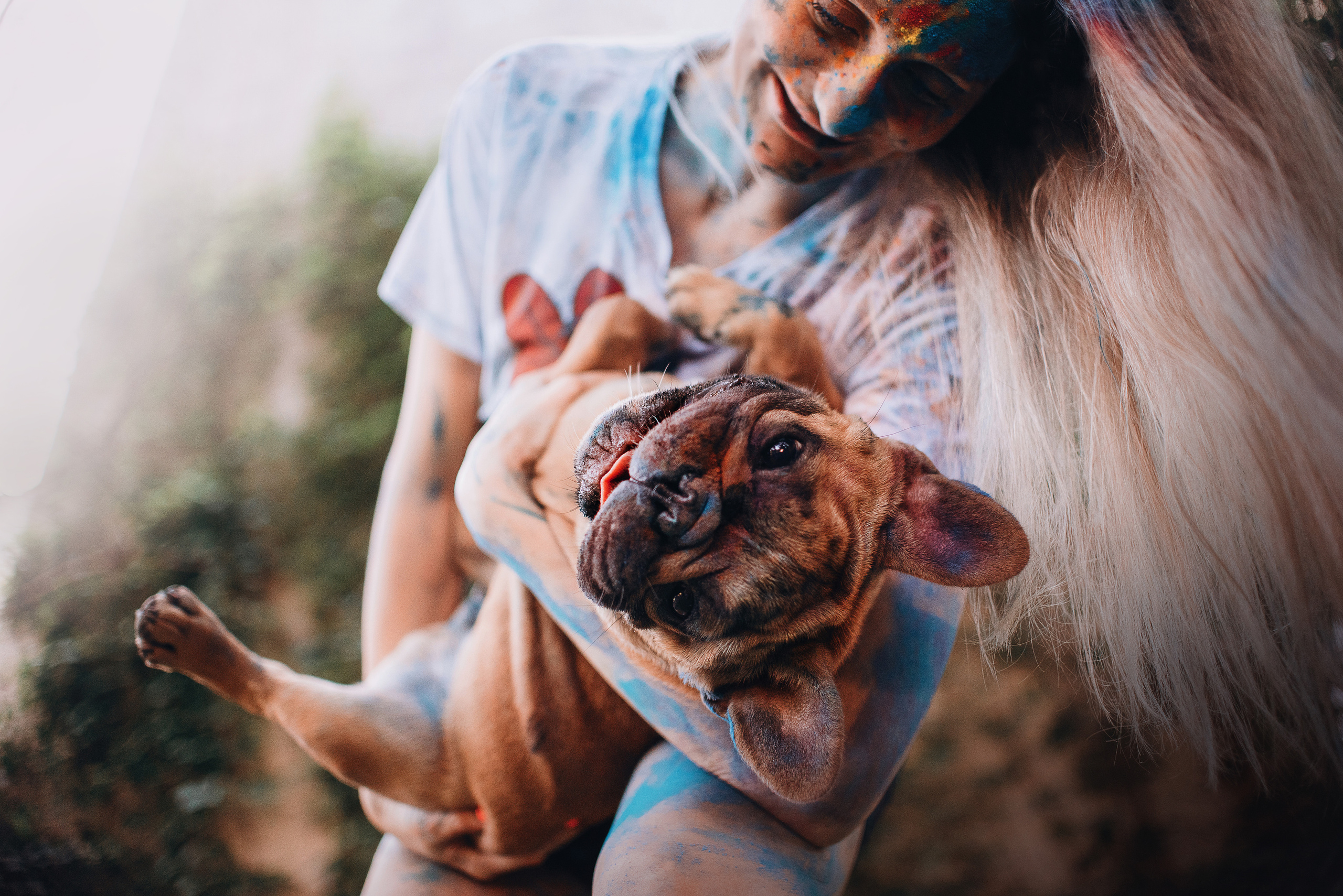 Рассвет в городе: французские бульдоги Лео и Фрэнк и Алена. Портфолио