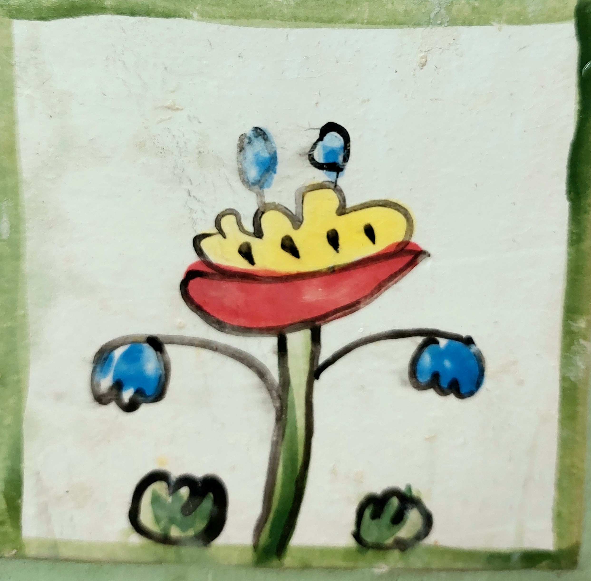 Много плиток-цветочков. Керамика с историей. Елена Рогалёва